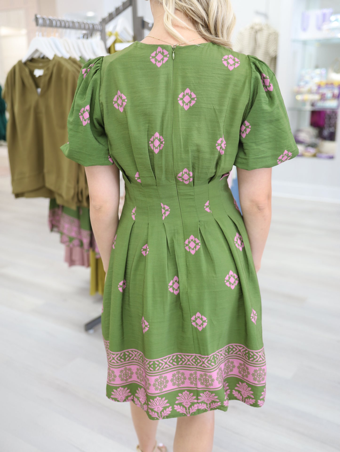 Chantelle Printed Puff Sleeve Mini Dress