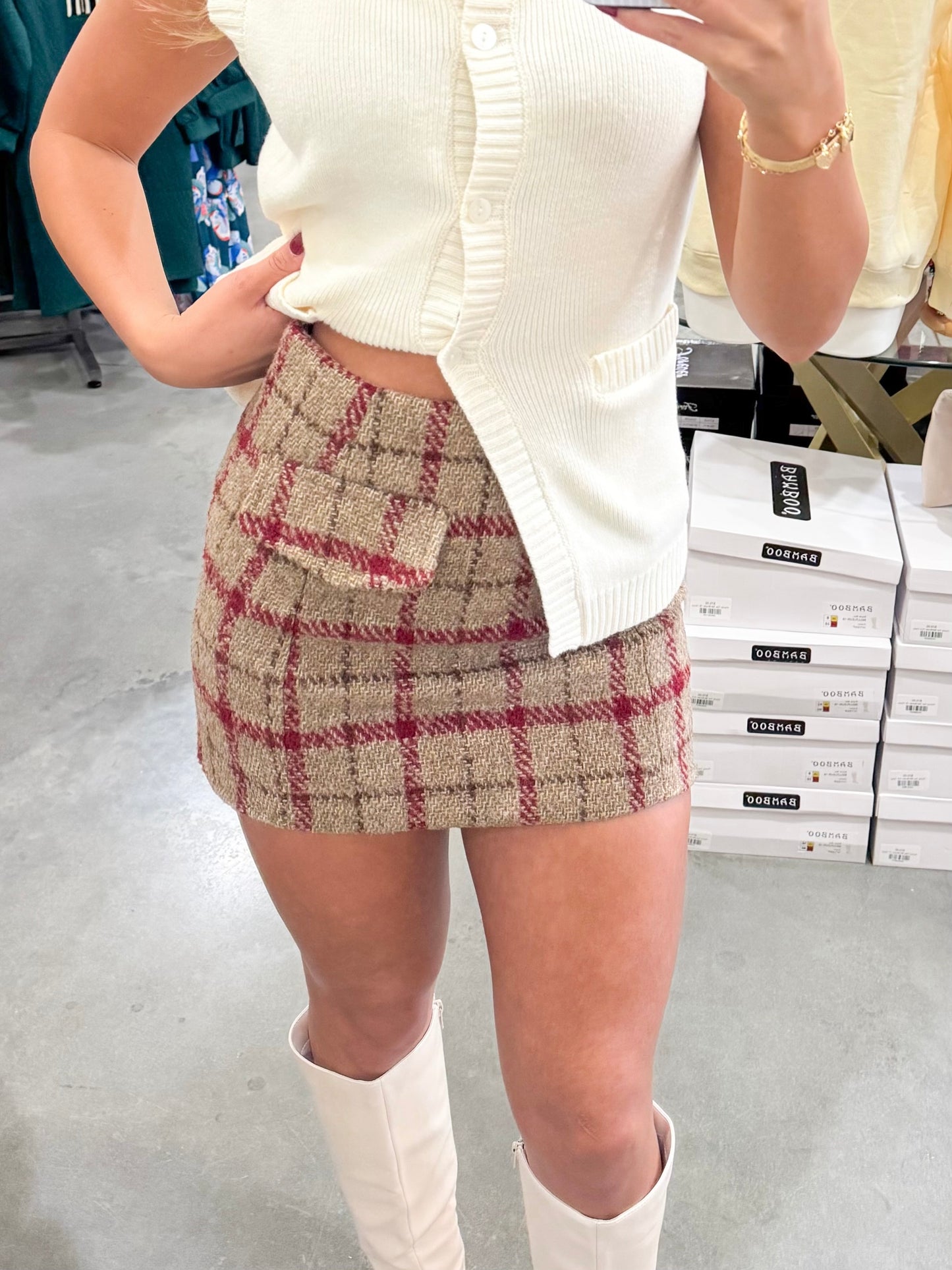 Plaid Skirt With Pockets