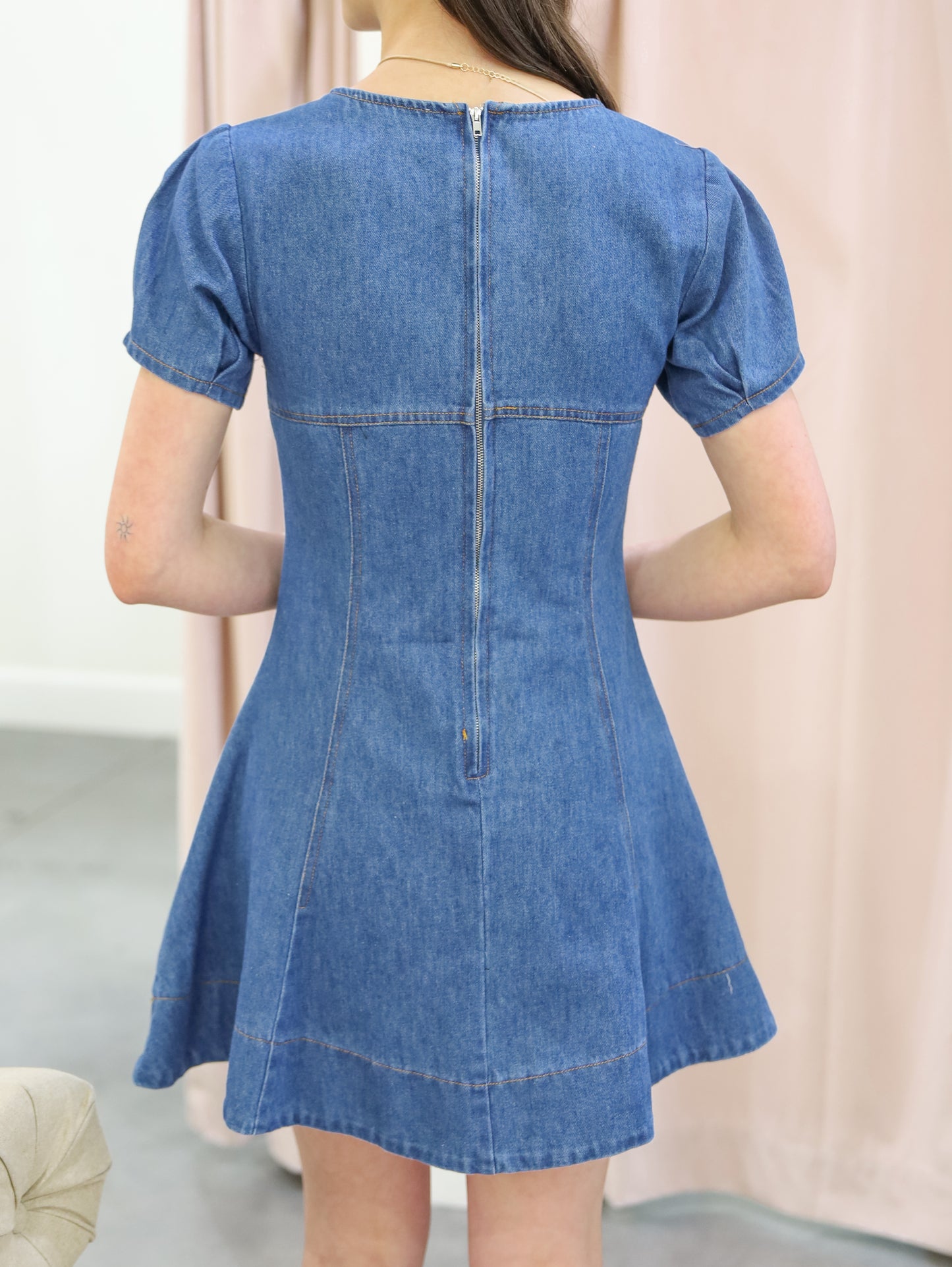 Kristen Denim Short Sleeve Dress
