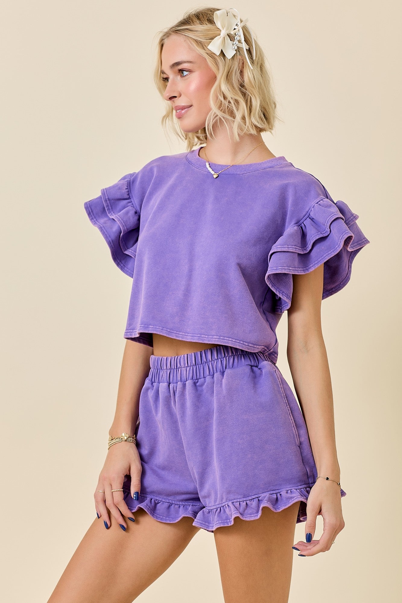 Ruffle Boxy Terry Top