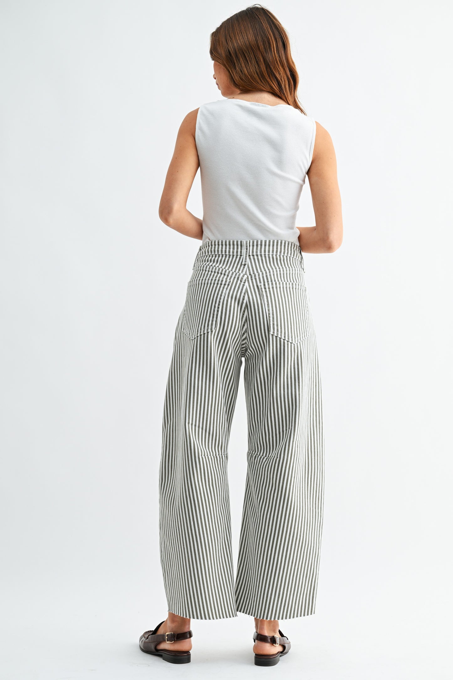 Striped Barrel Jean