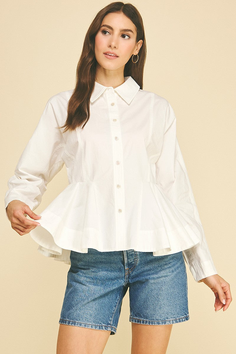 Peplum Button Down