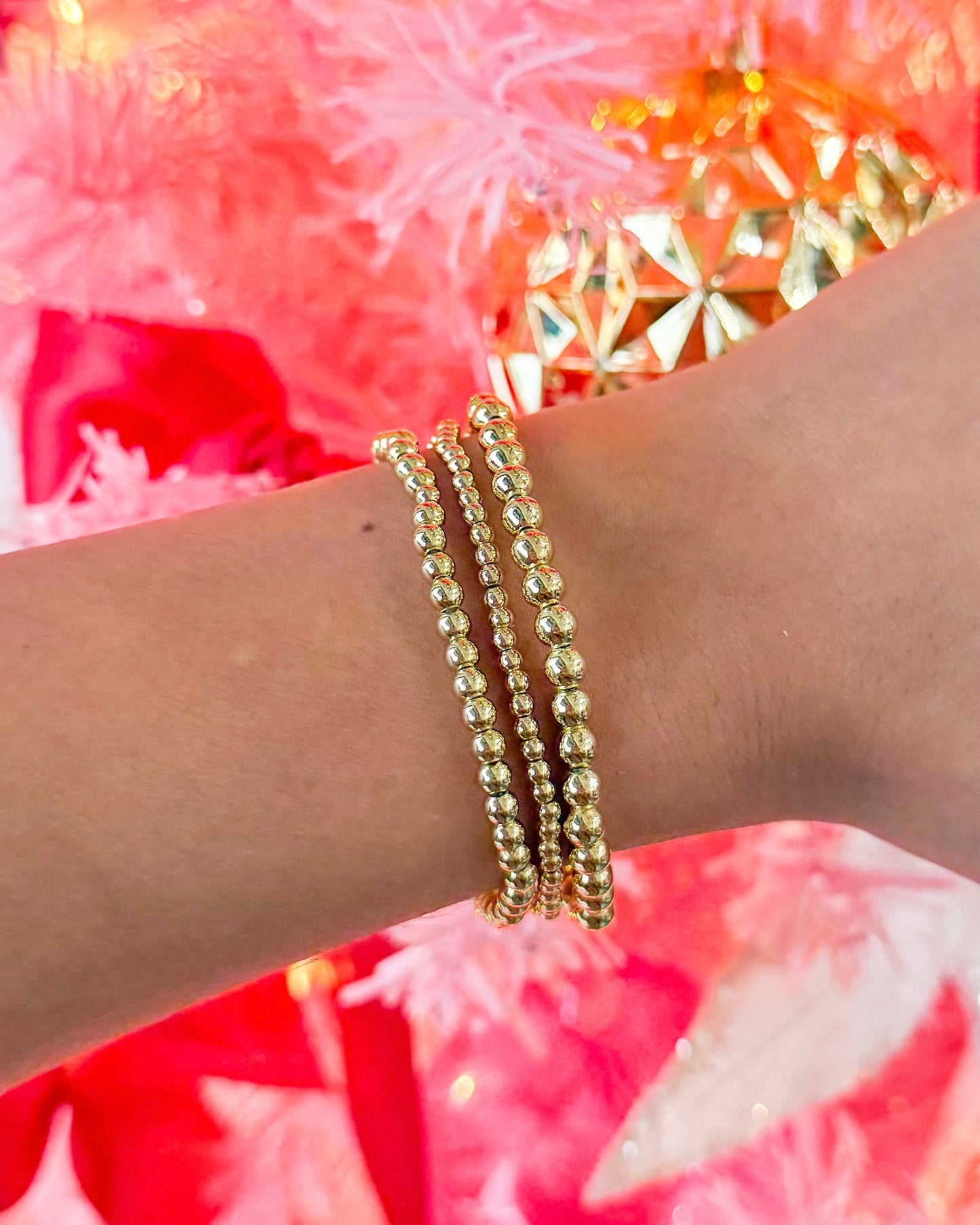 Gold Beaded Bracelet Set