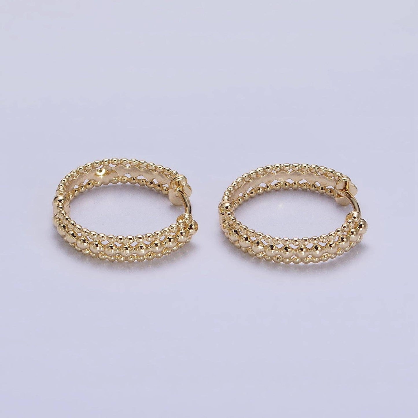 Triple Round Beaded Earrings