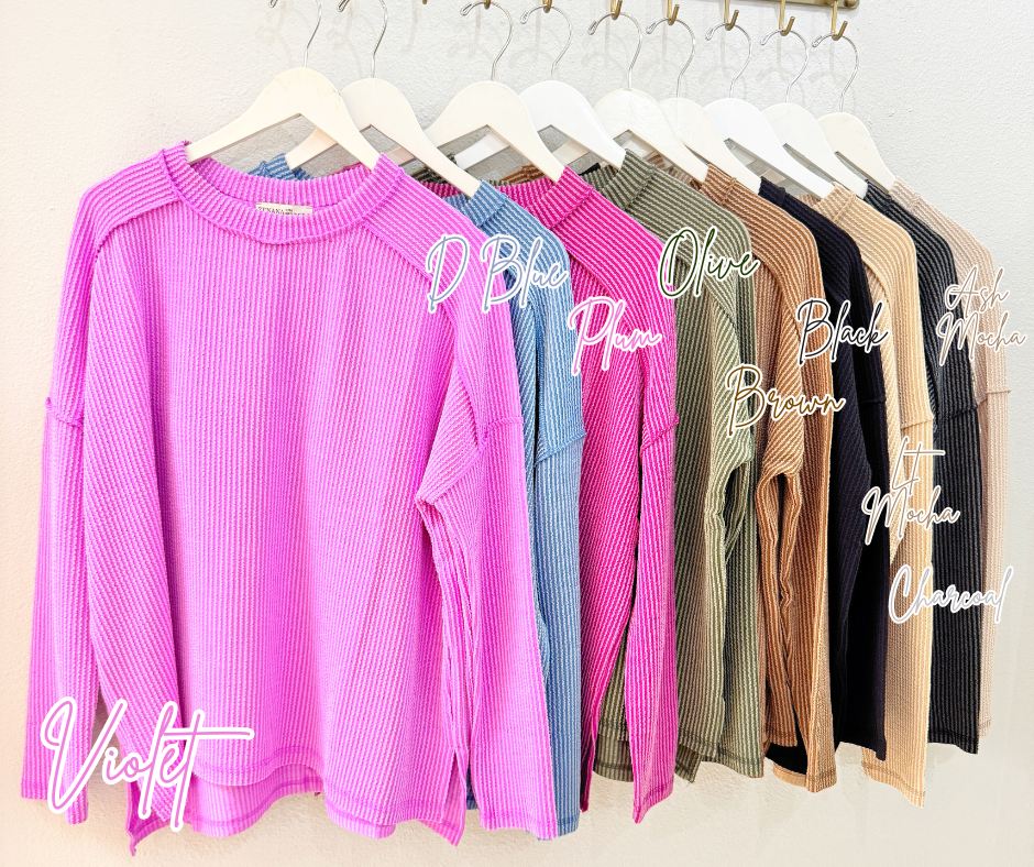 Ribbed Round Neck Top