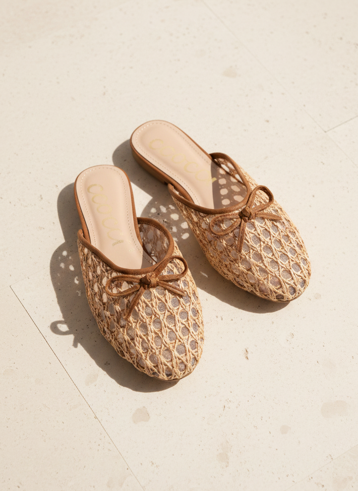 Solene Woven Raffia Mule