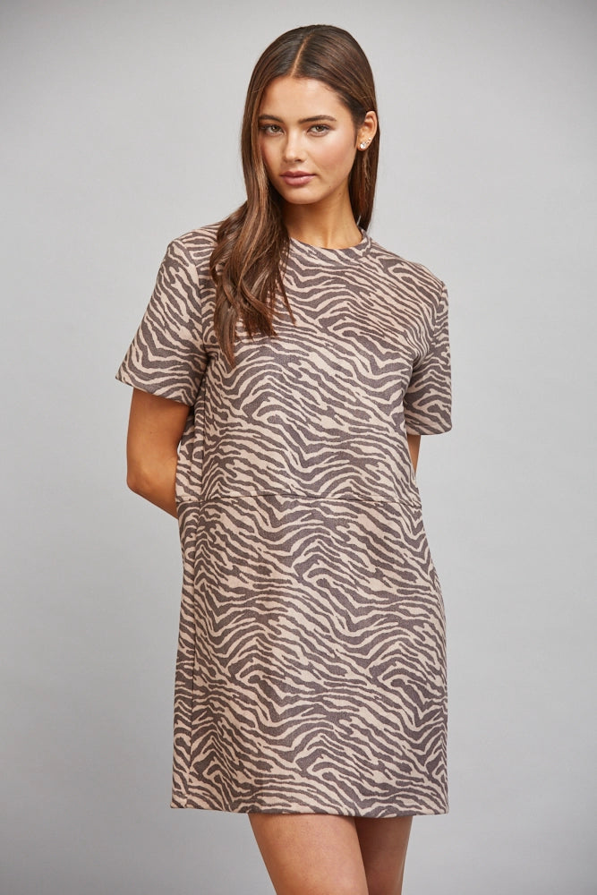 Faux Suede Shift Dress