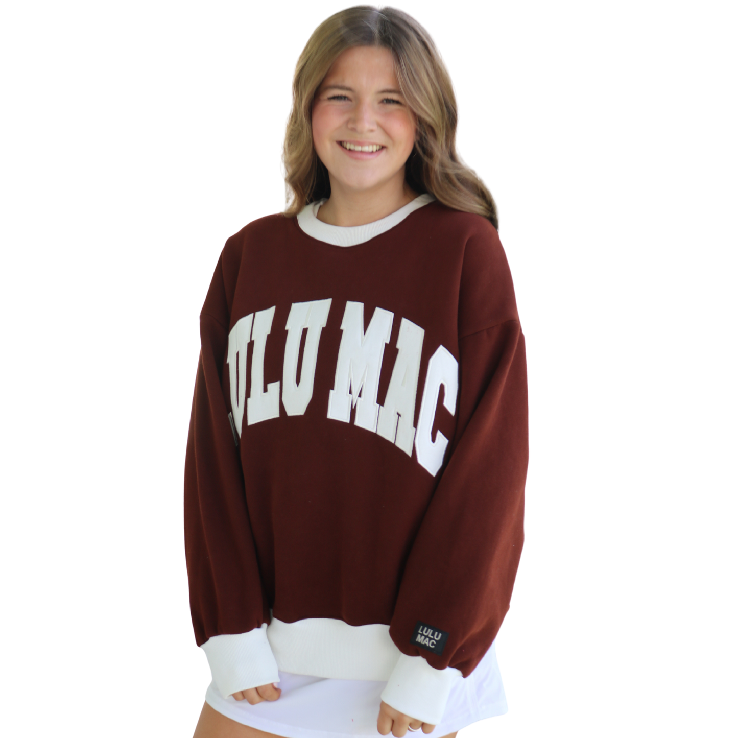 Color Block Brown/White Sweatshirt
