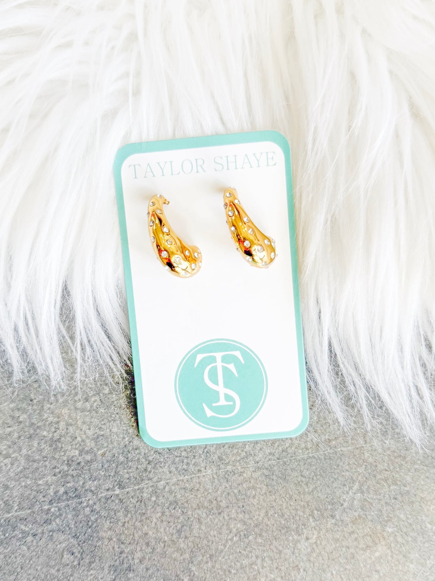 Terri Rhinestone Tear Drop Earrings