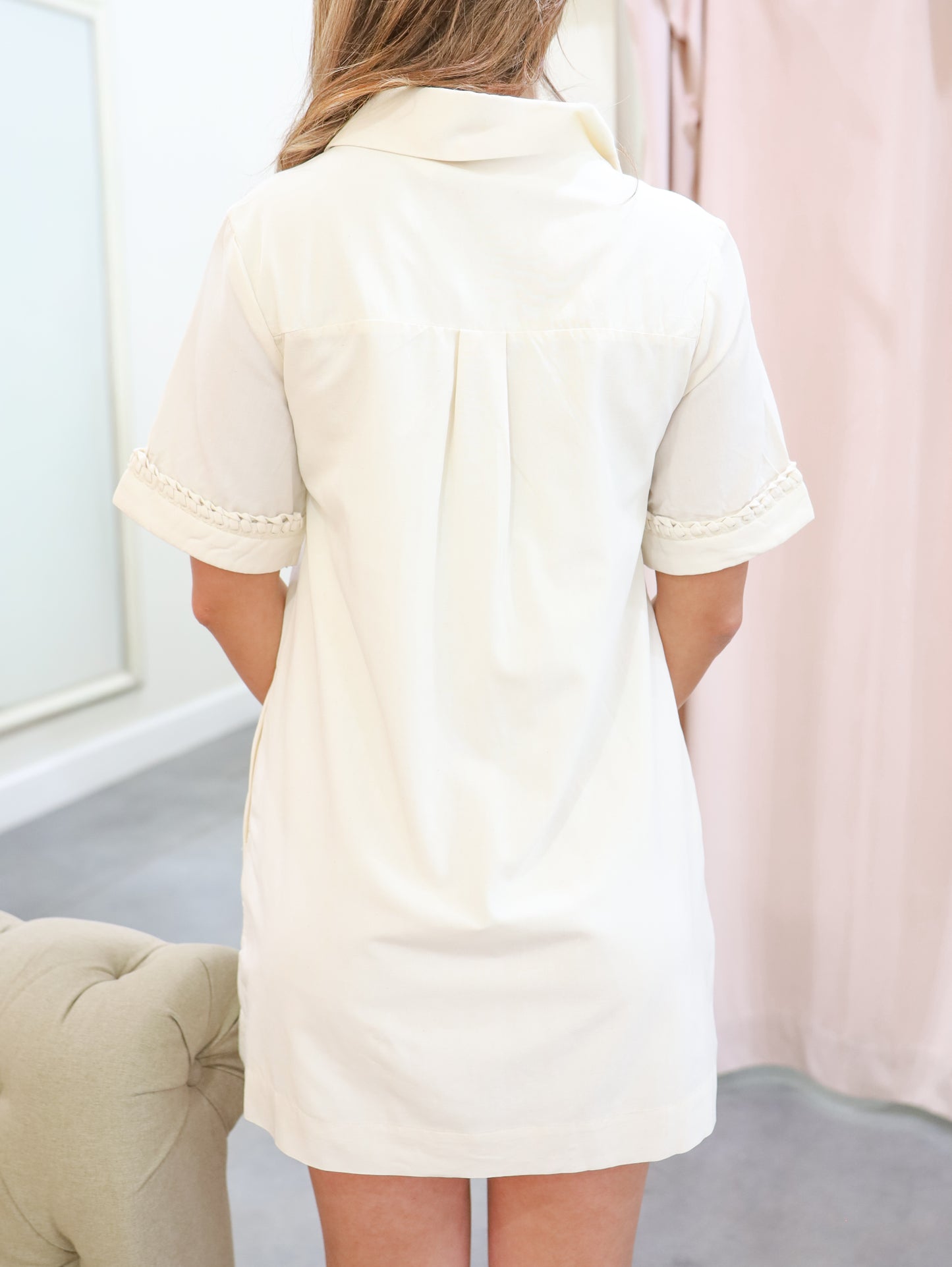 Milly Braided Collar Mini Dress
