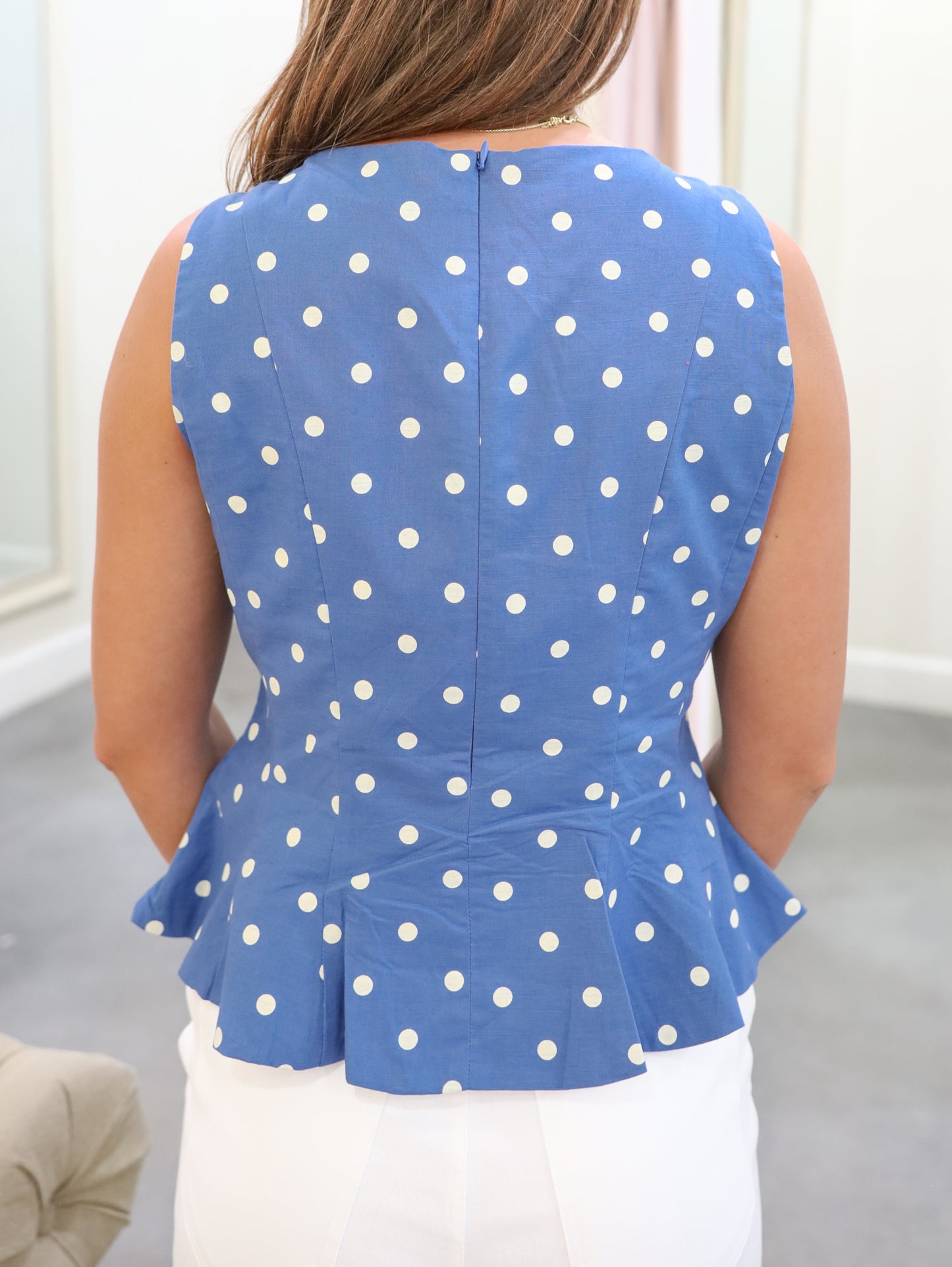 Tracy Boat Neck Polka Dot Top