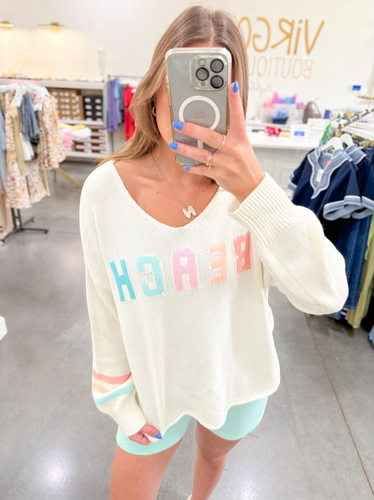 Beach Long Sleeve Knit Top