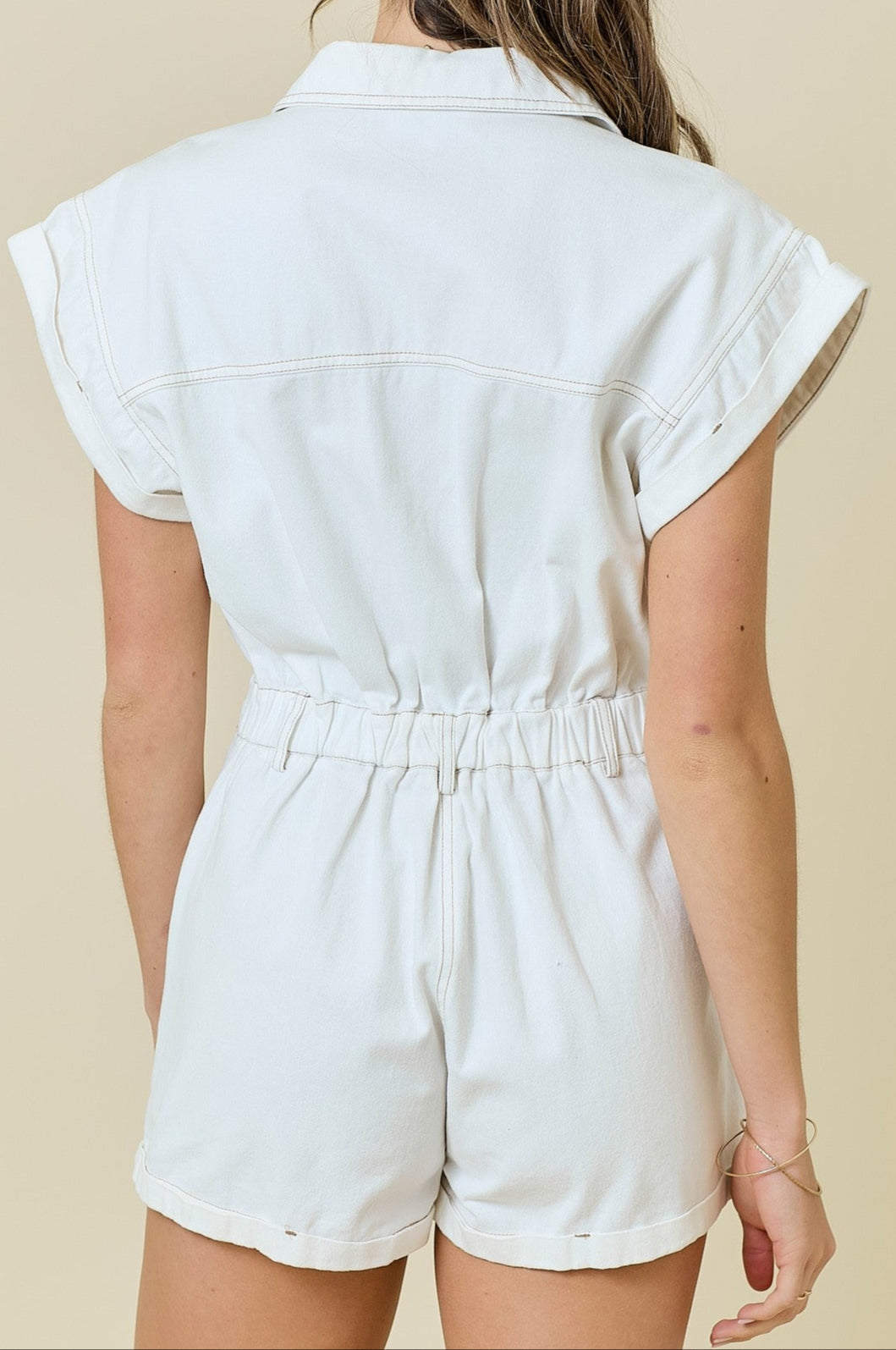 Button Down Denim Romper