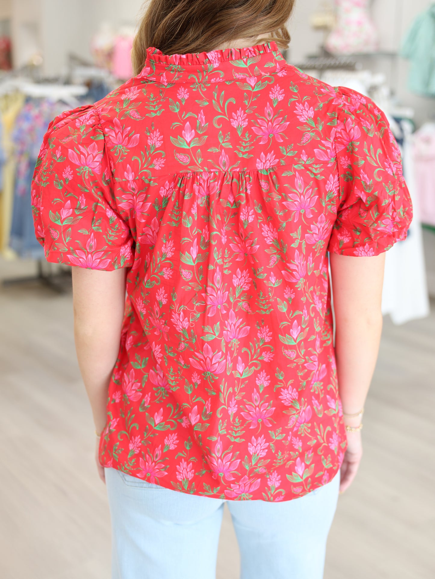 Cherry Floral Top