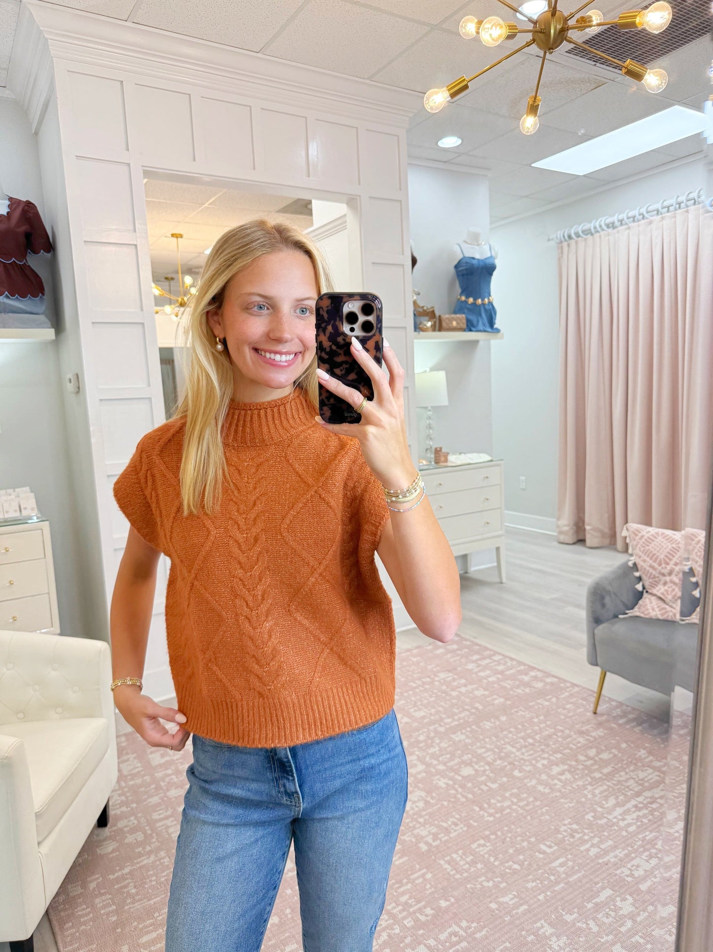 knit sweater, sweater, top, cap sleeve sweater, sleeveless sweater