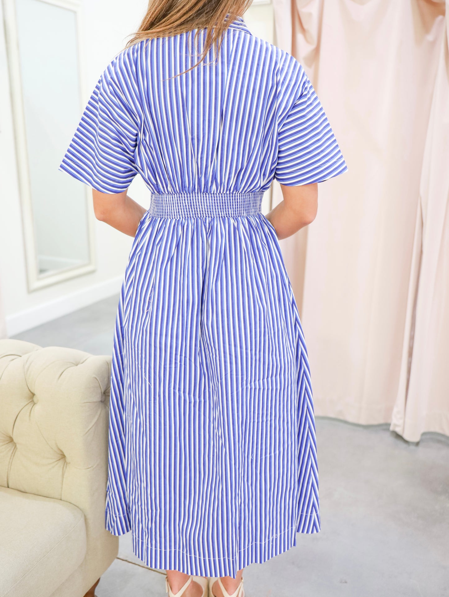 Wilderra Striped Midi Dress