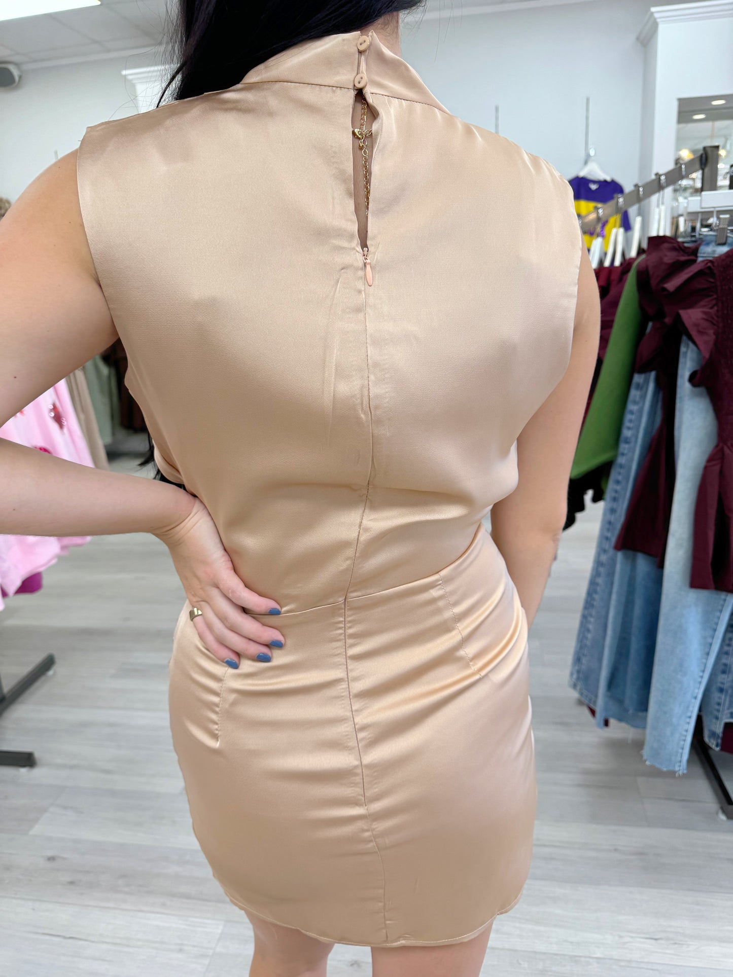 fancy dress, woman's dress, sleeveless dress, boutique dress, wedding guest dress, date night dress, night out dress, girls night dress, classy dress, strut and bolt dress, fall fancy dress