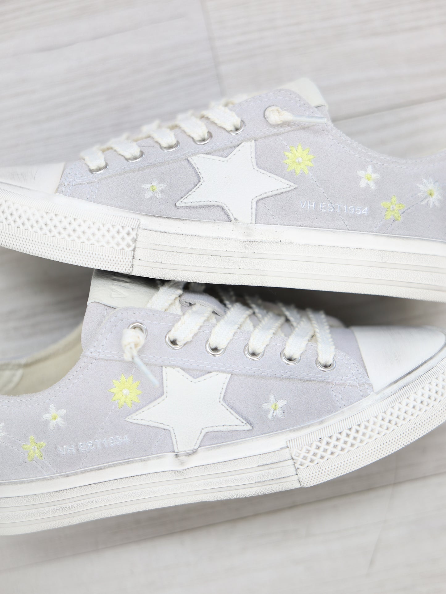 Sky Blue Floral Sneakers