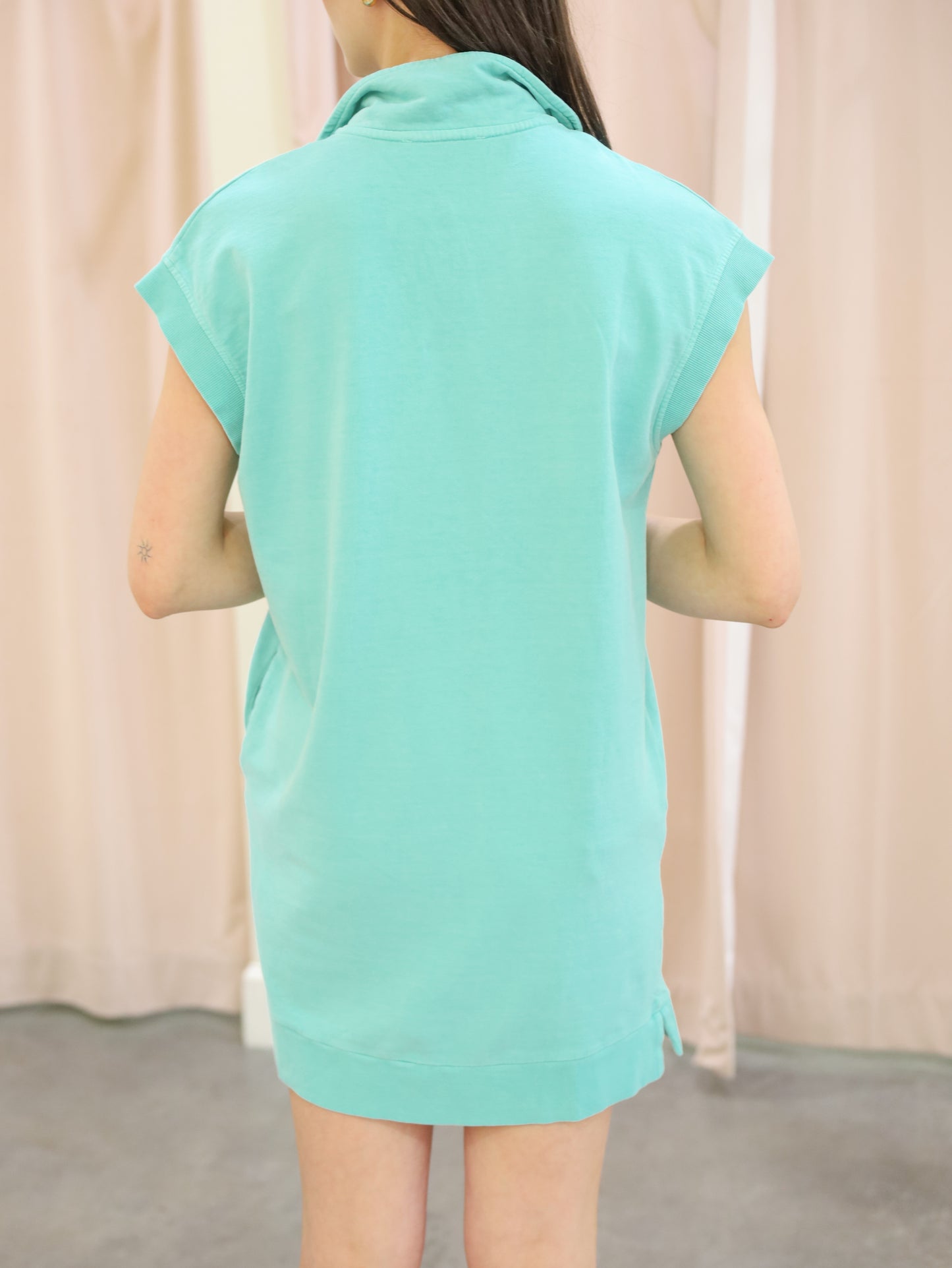 Karis Half Zip Mock Neck Mini Dress