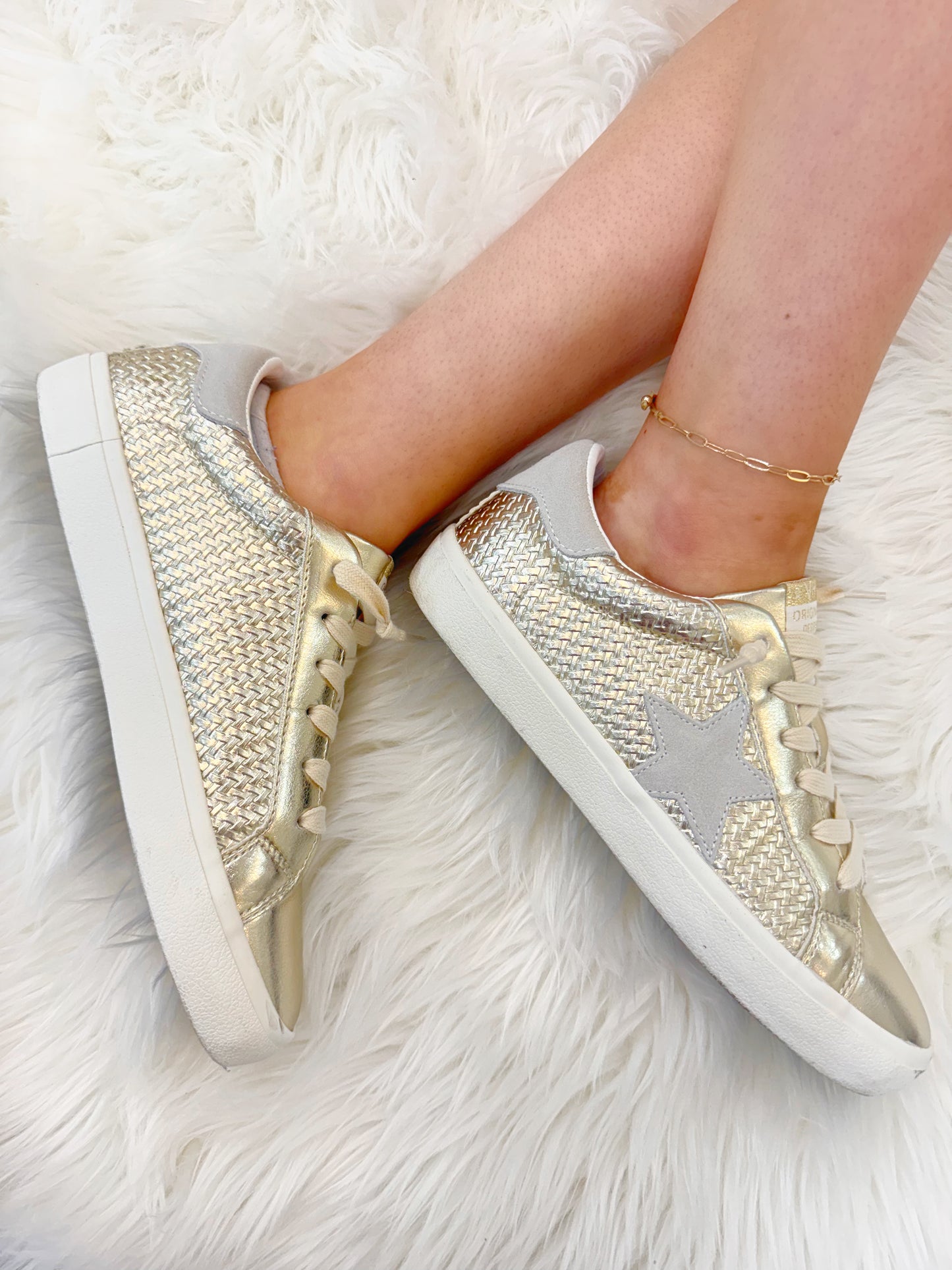 Gold Woven Sneaker