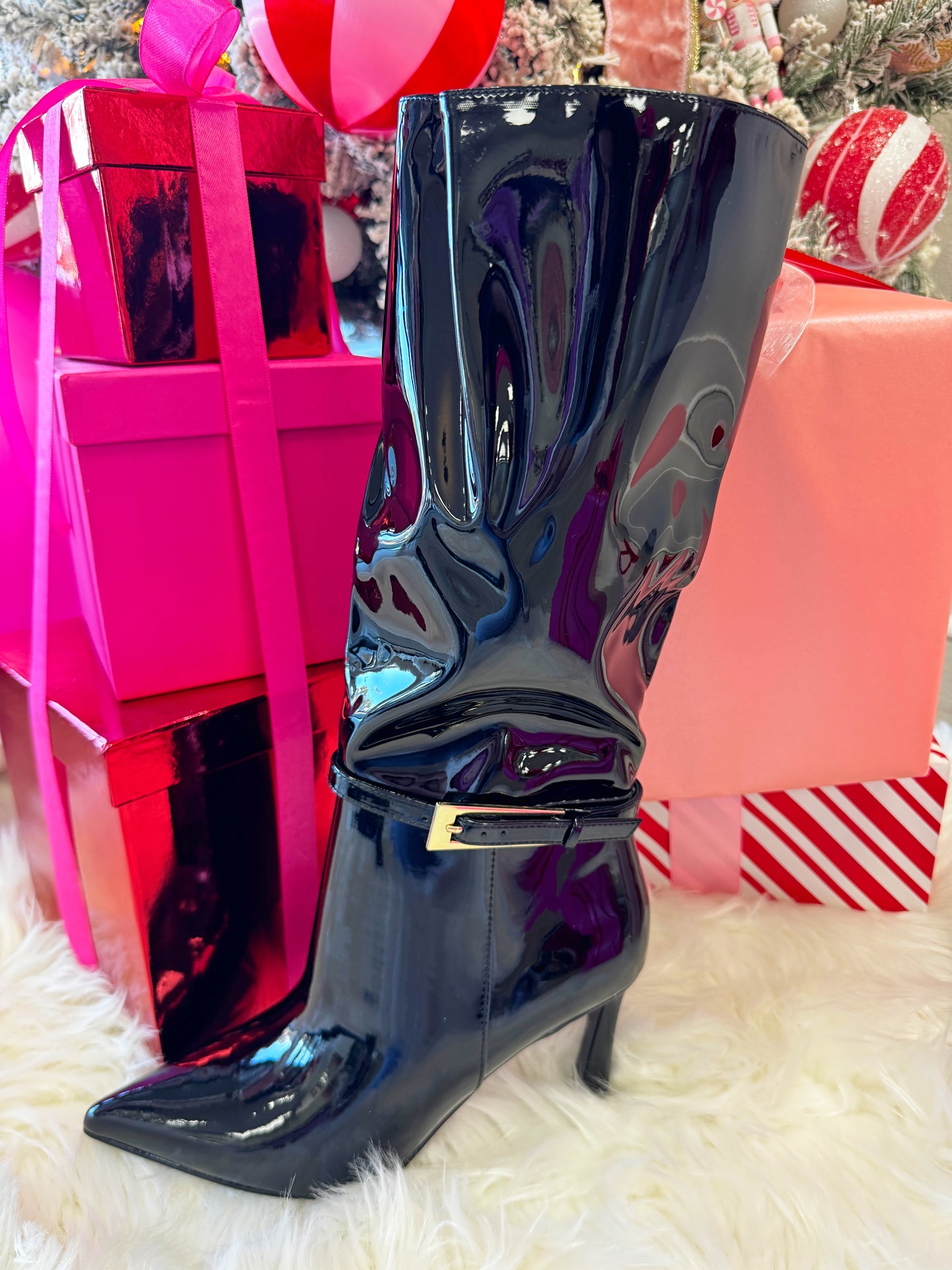 Knee High Patent Boots