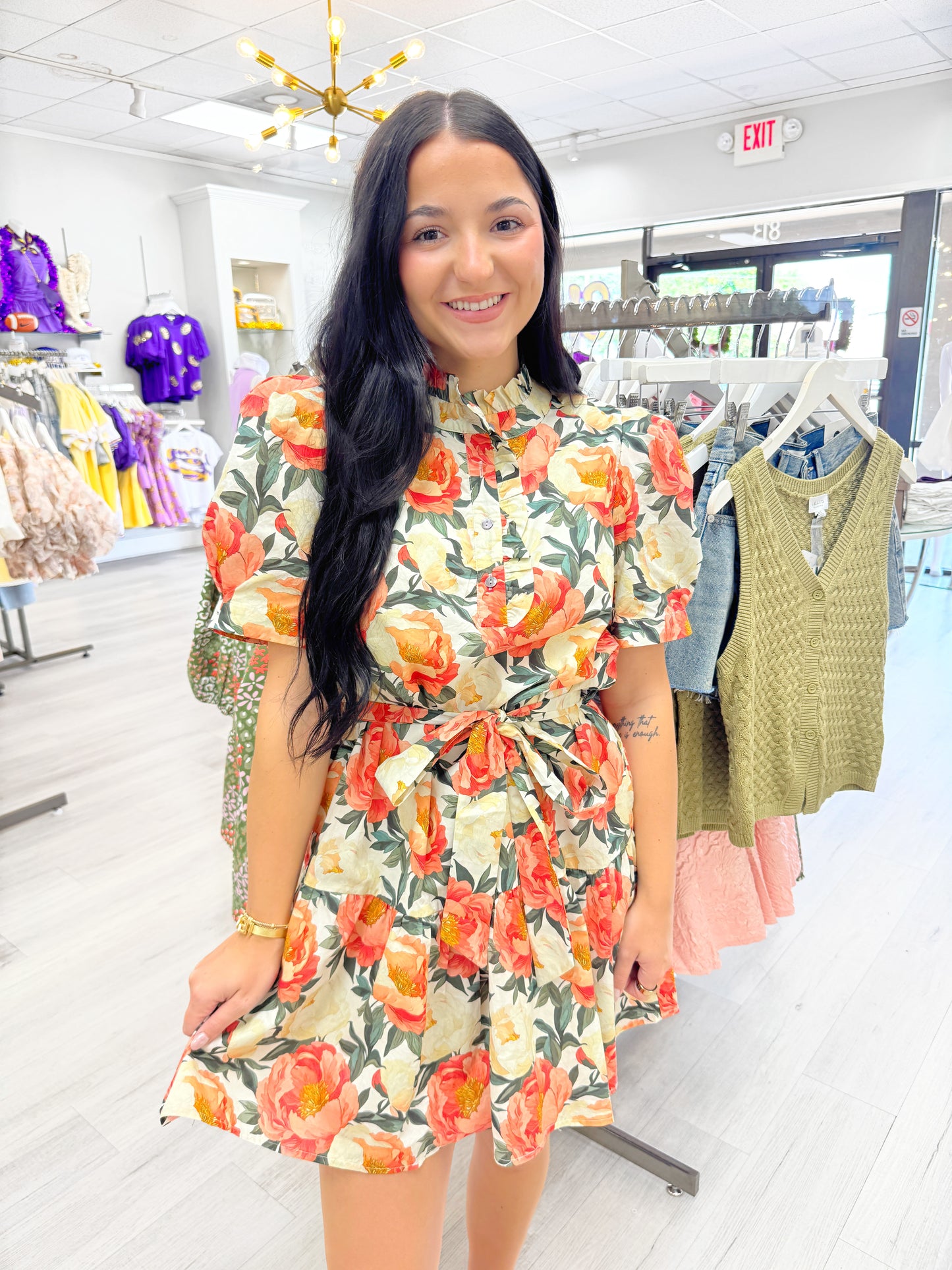 Floral Puff Sleeve Dress