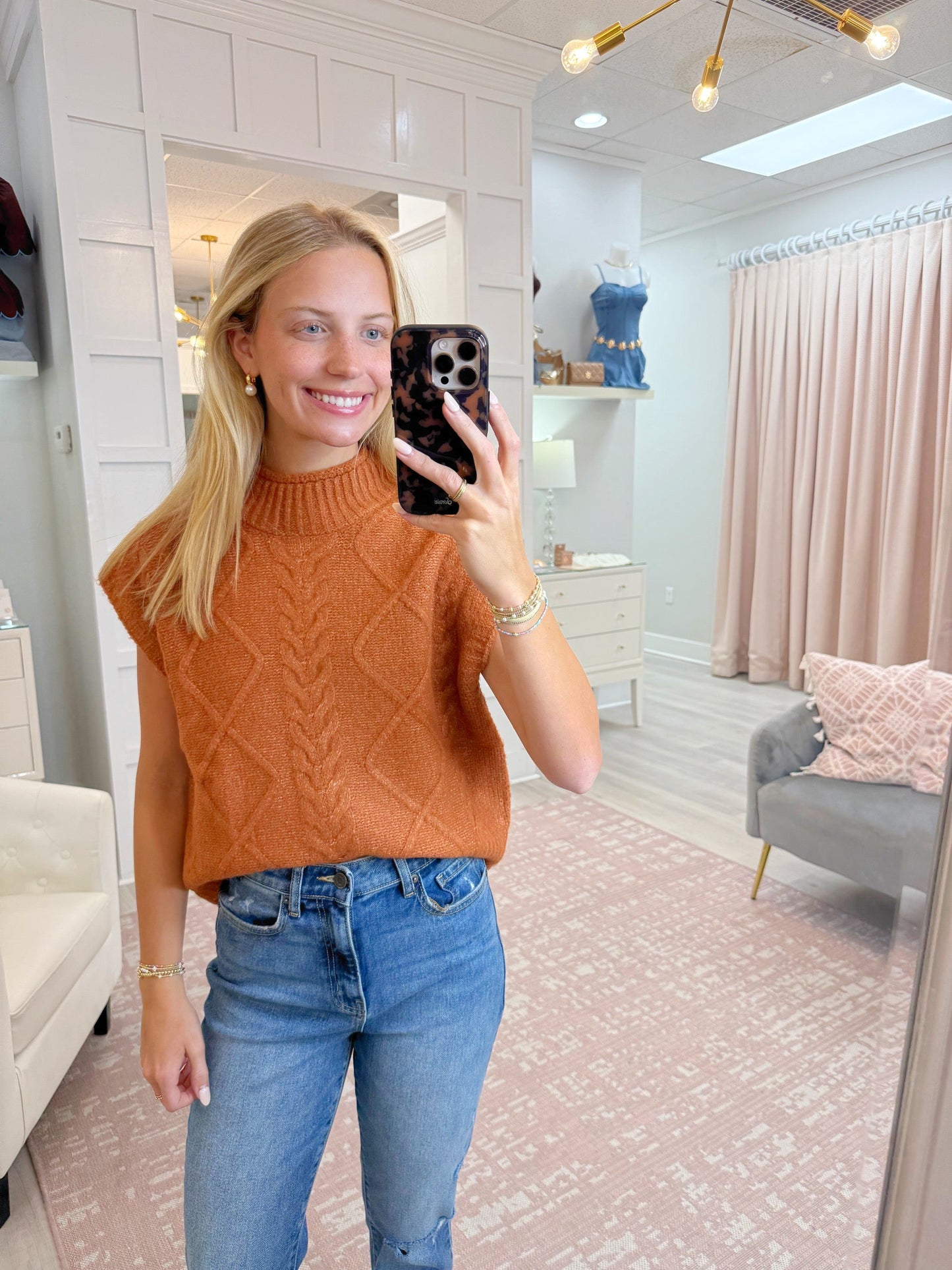 Cap Sleeve Knit Sweater