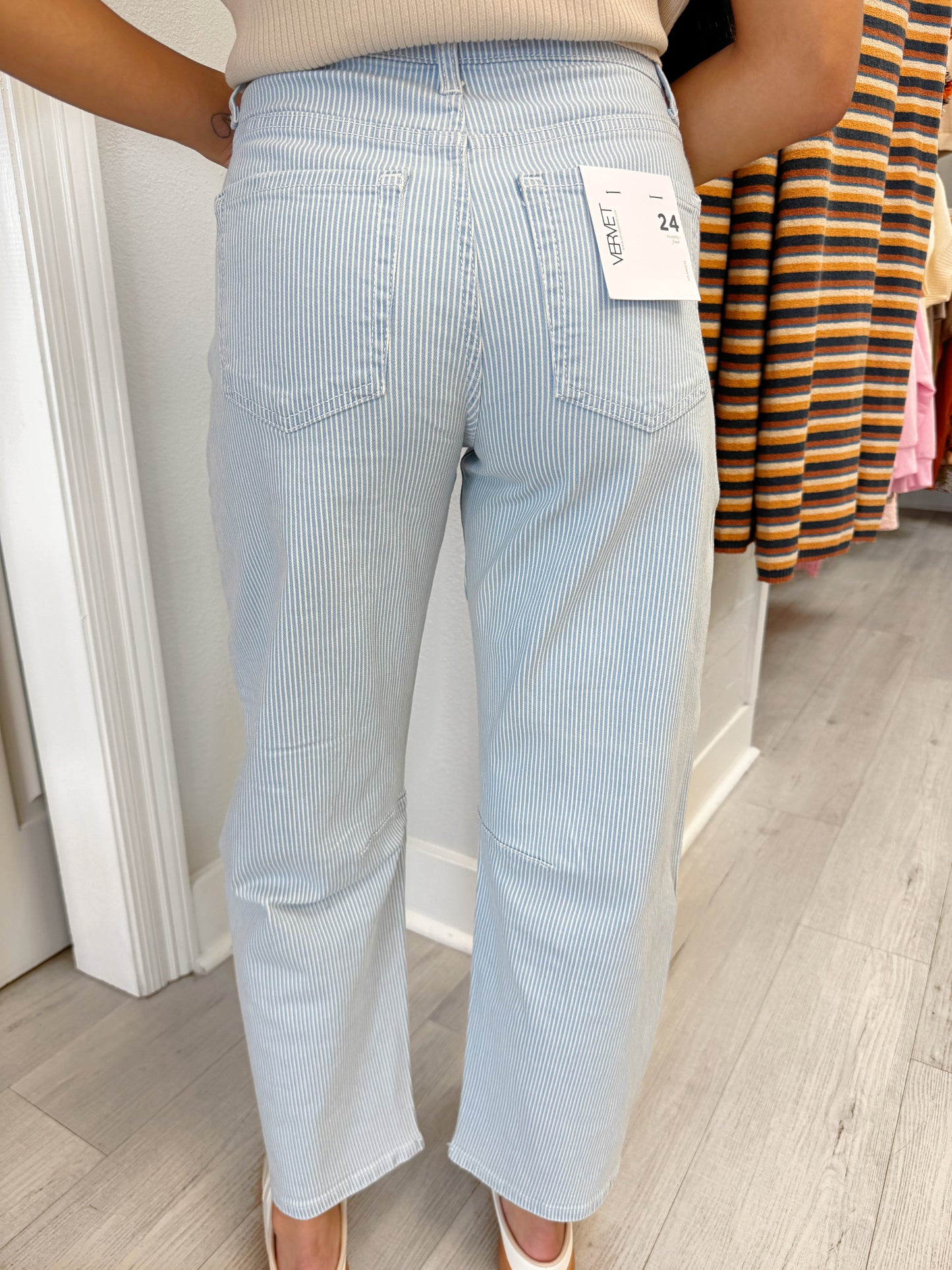 H/R Striped Barrel Jeans