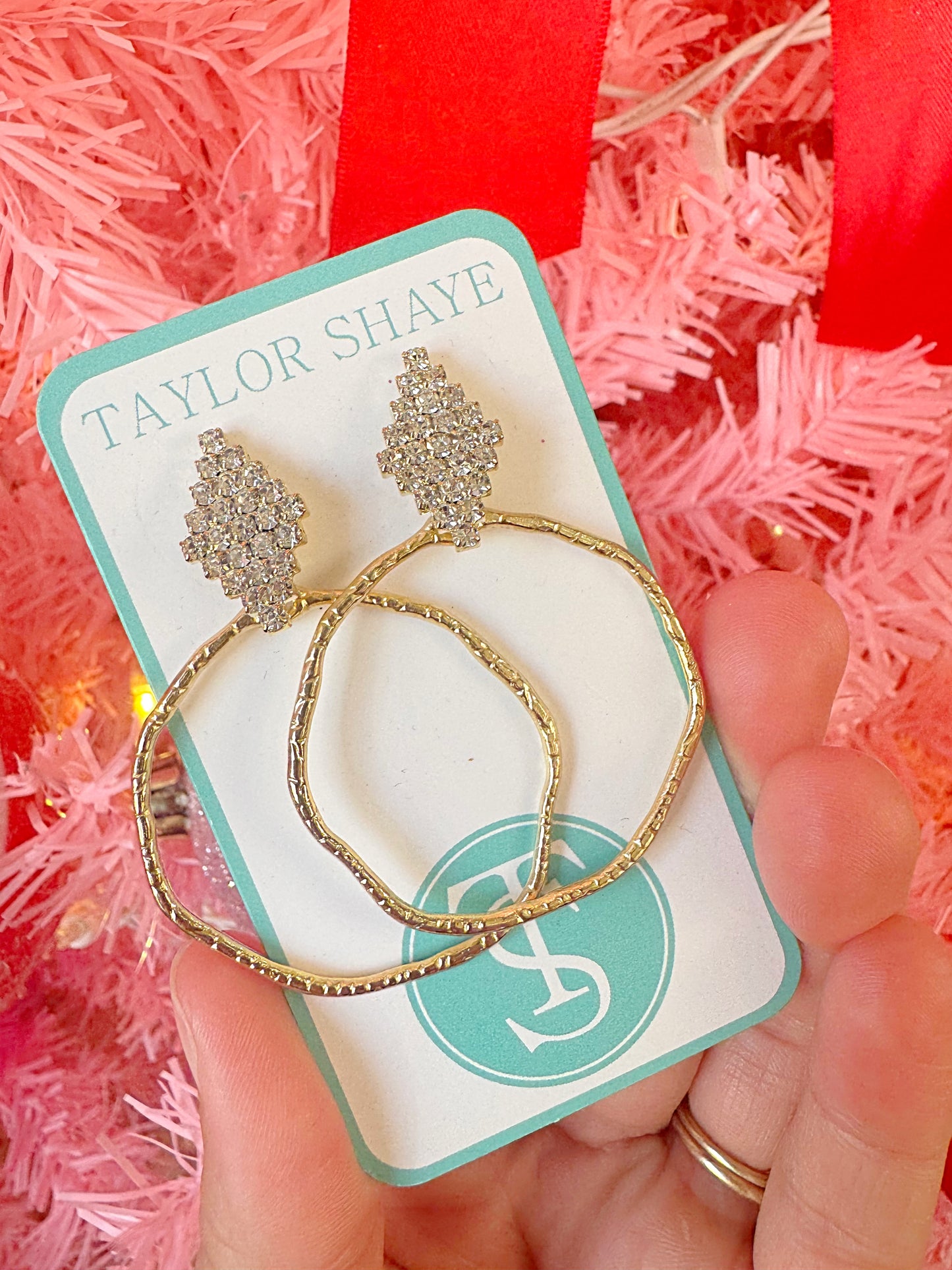 Rhinestone Diamond Hoop Earrings