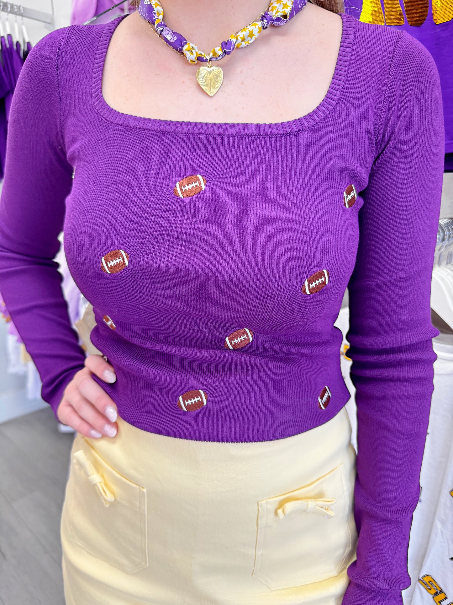 Football Patch Long Sleeve Top