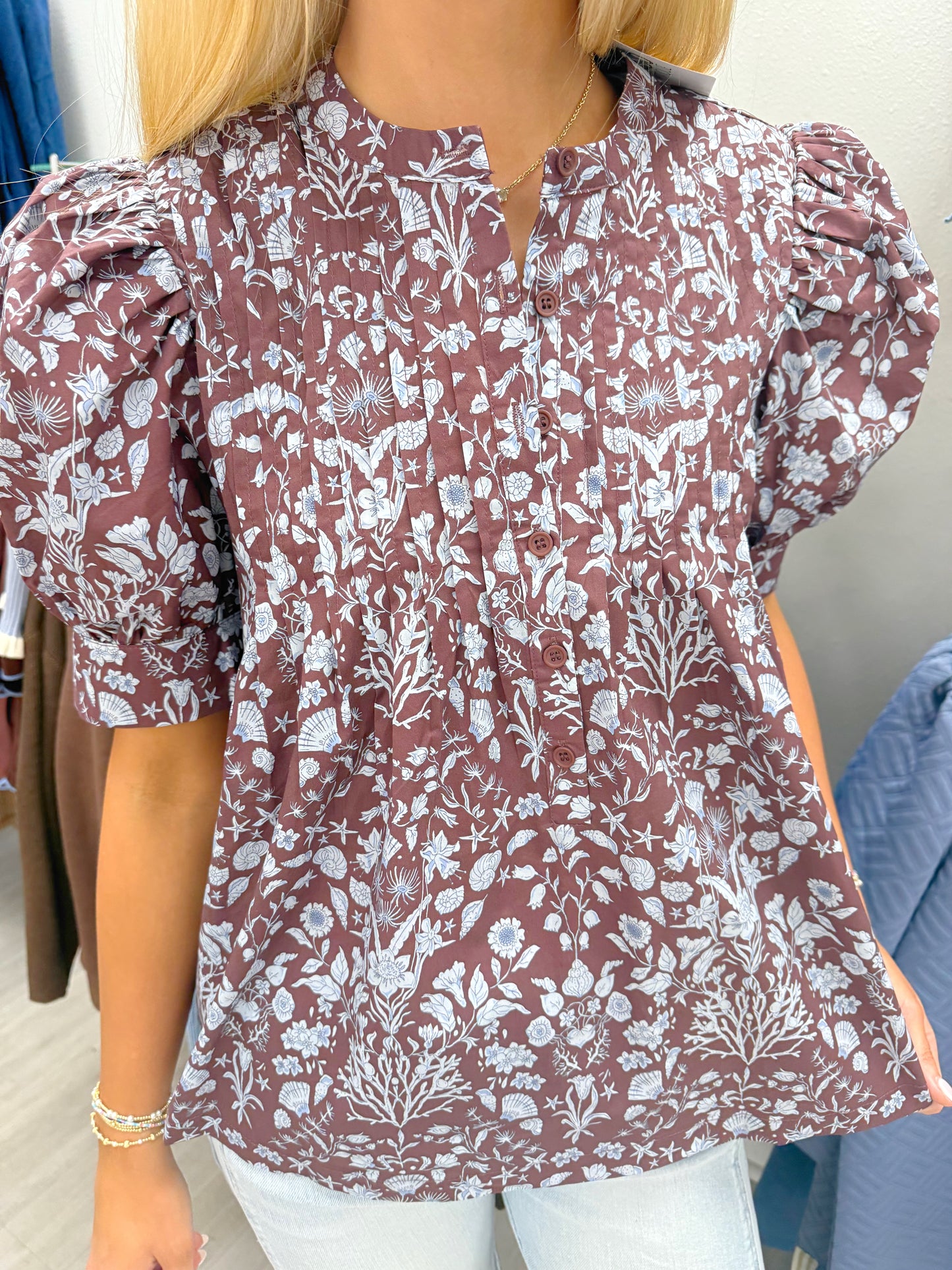 Floral Puff Sleeve Top