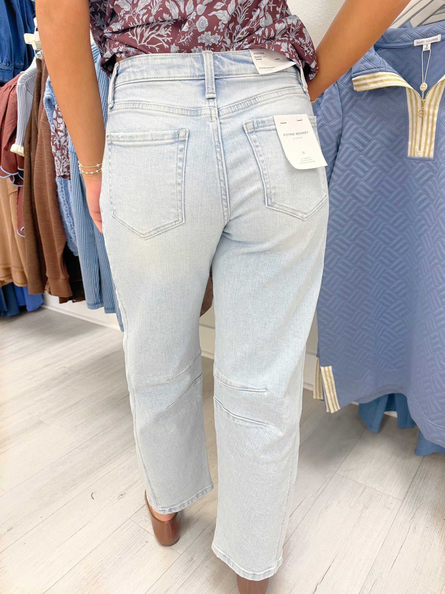 High Rise Barrel Leg Jean