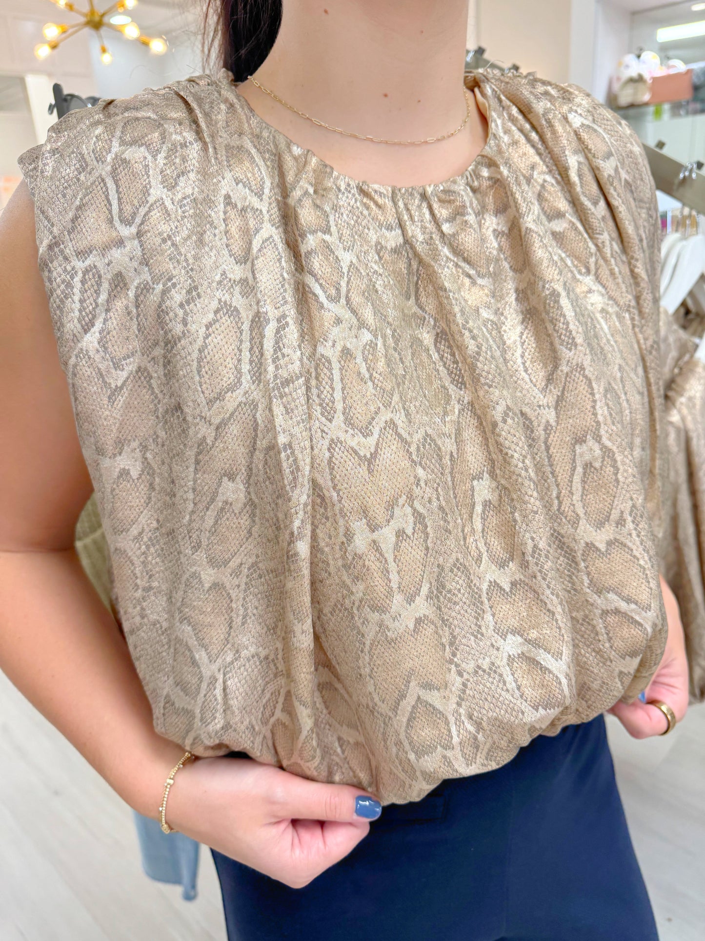 Sleeveless Round Neck Top