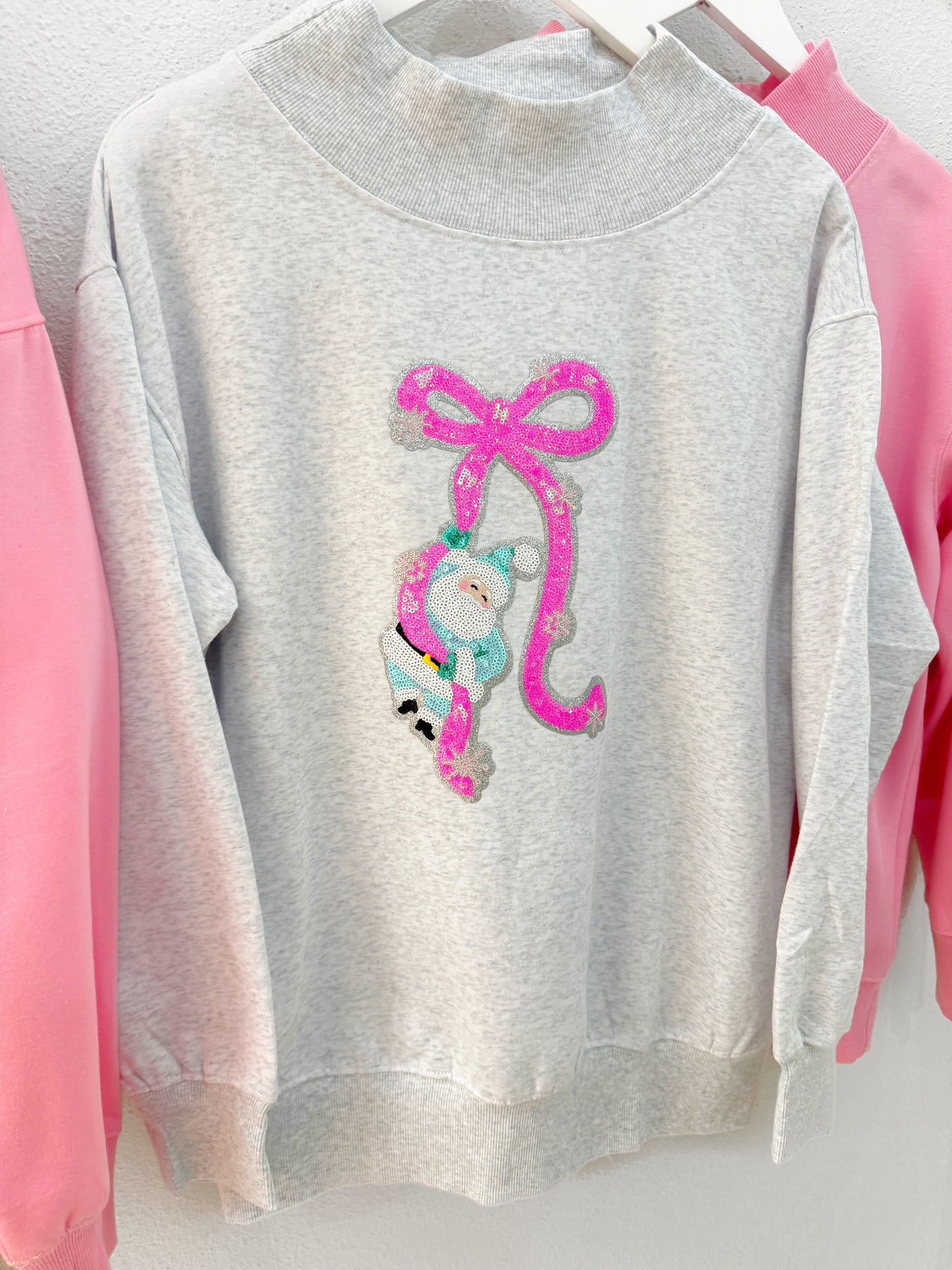 Sequin Patched Mock Necks