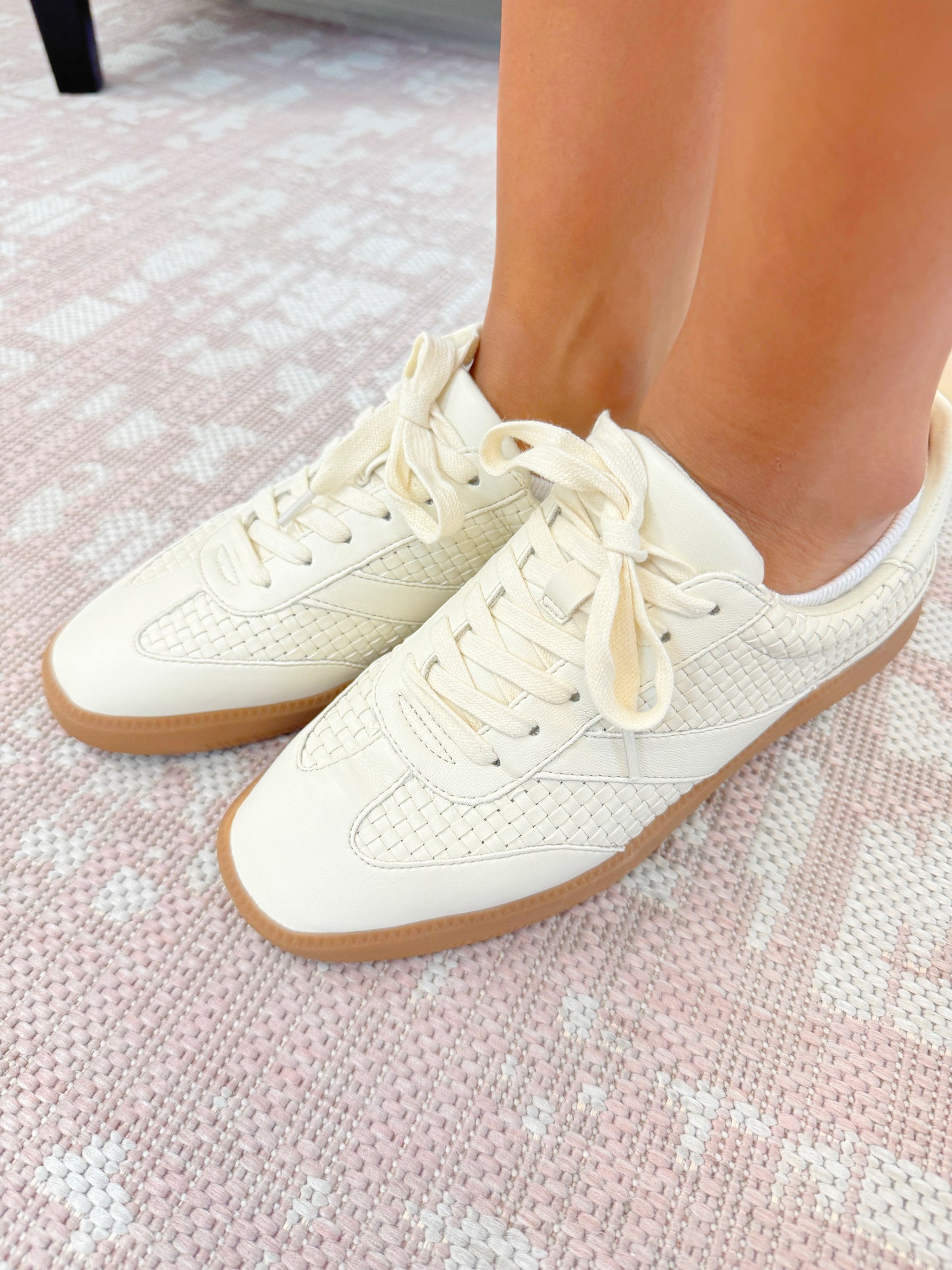 Bone Woven Sneakers