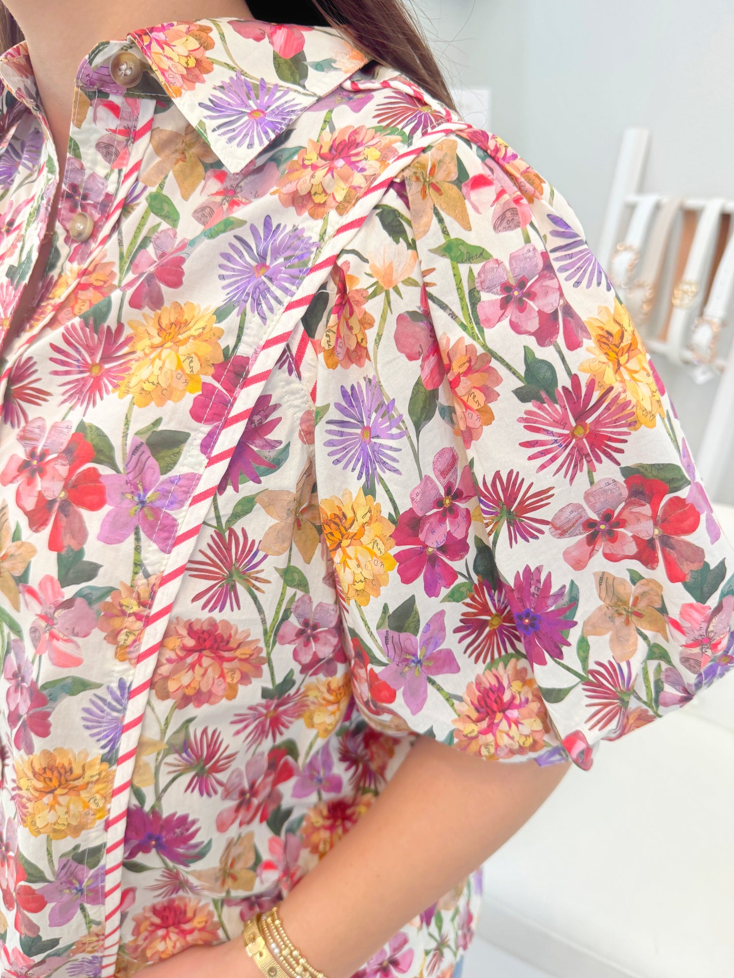 Floral Puff Sleeve Top