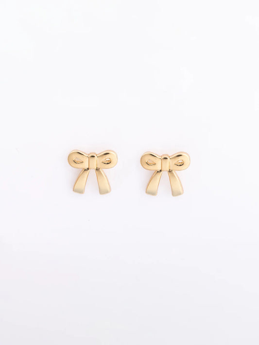 Gold Holiday Bow Earrings