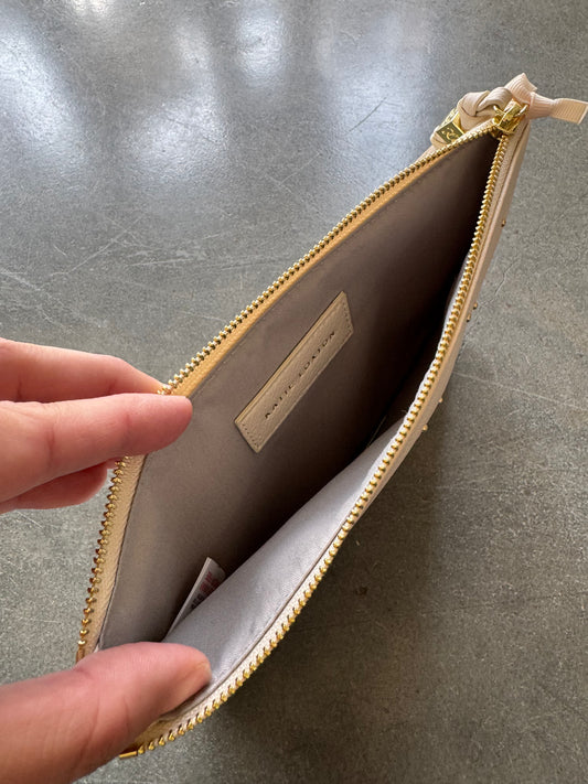 Tassel Charm Pouch With Gold Studs