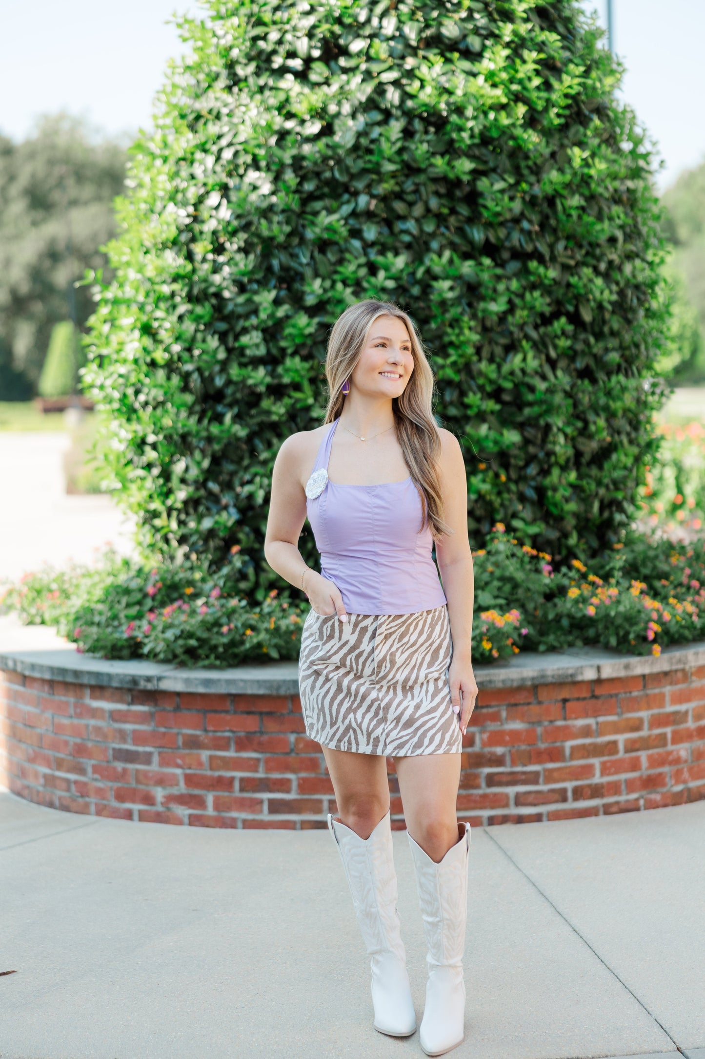 Poplin Halter Contrast Tie Top