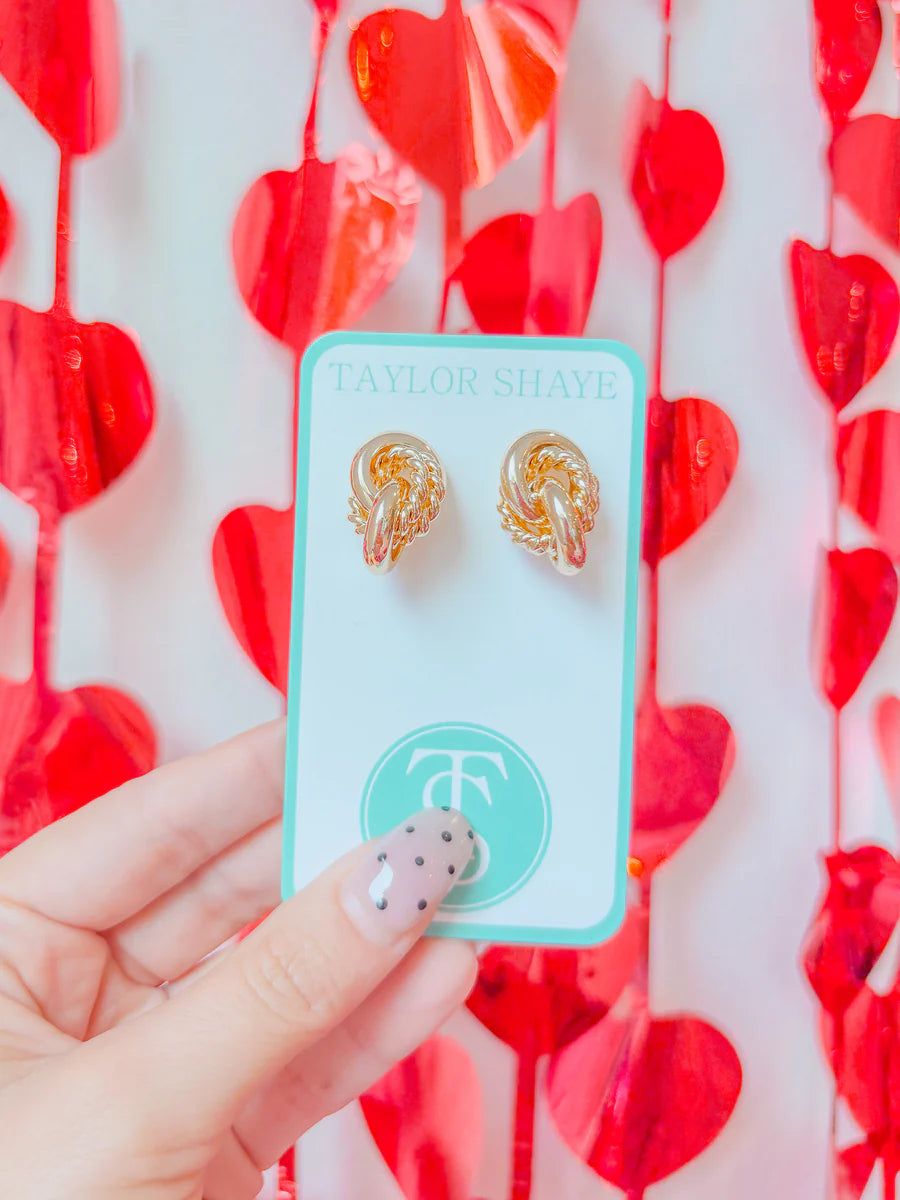 Barb Braided Hoop Stud Earrings