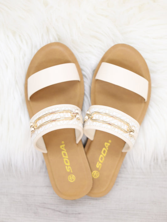 Double Strap Raffia Sandal