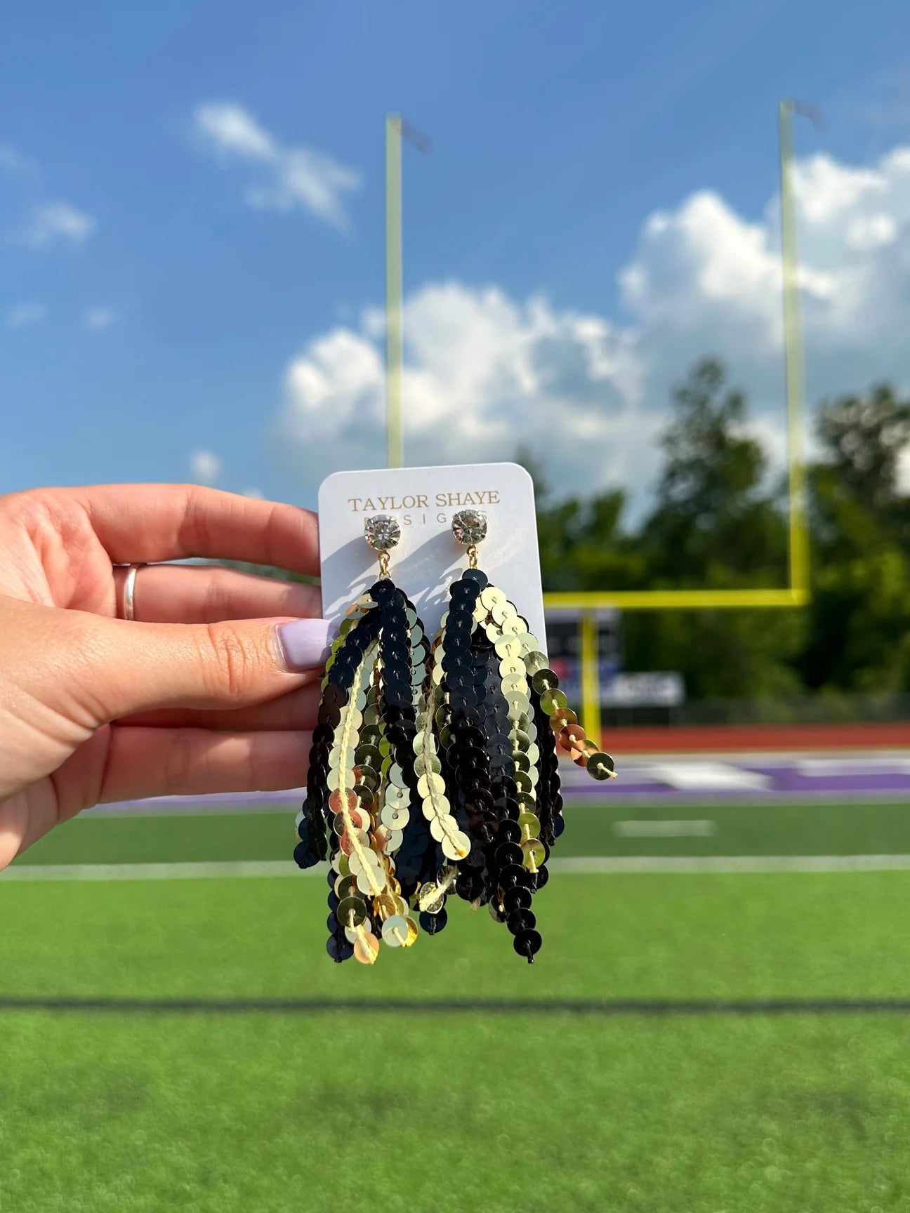 Sequin Tassel Gameday Earrings