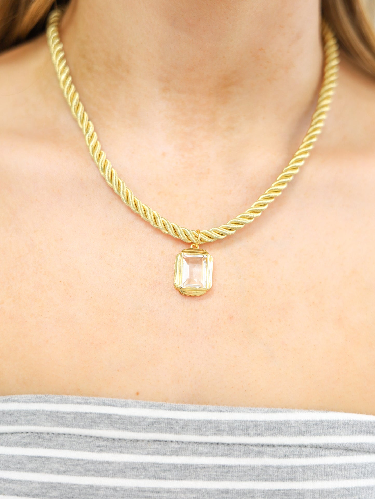 Stoned Charm Necklace