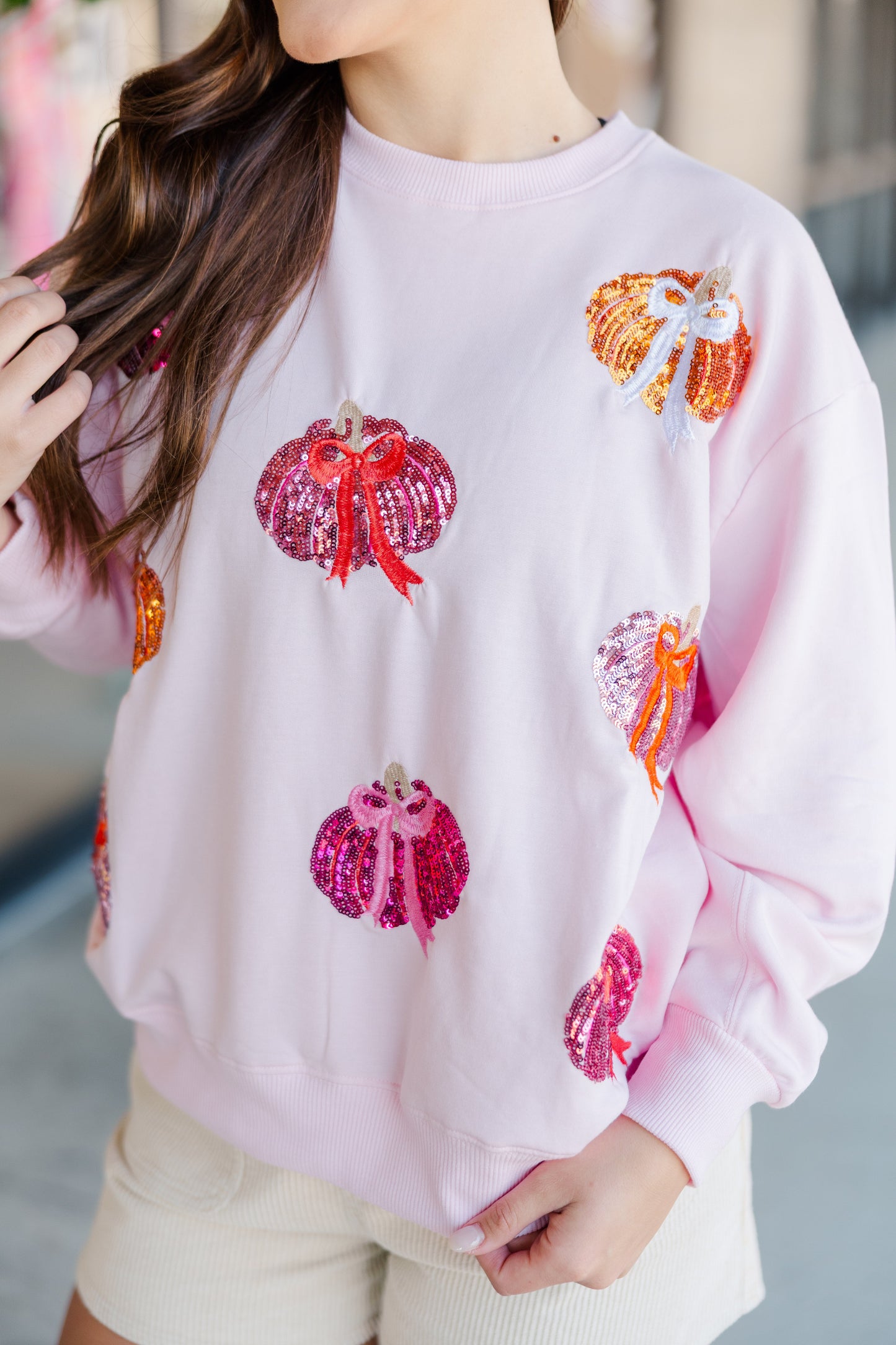 Sarah Pumpkin Bows Sweatshirt