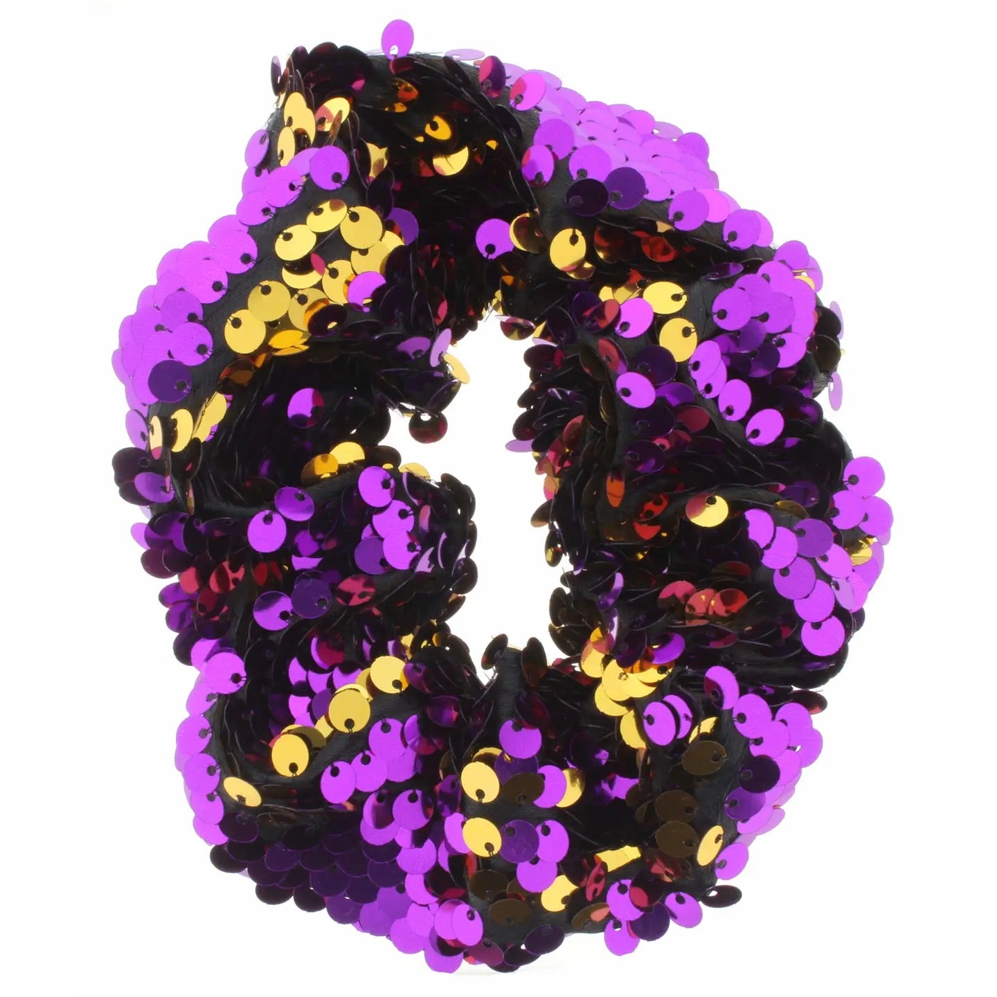 Purple and Gold Sequin Scrunchie