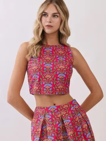 Flora Floral Top & Midi Skirt Set