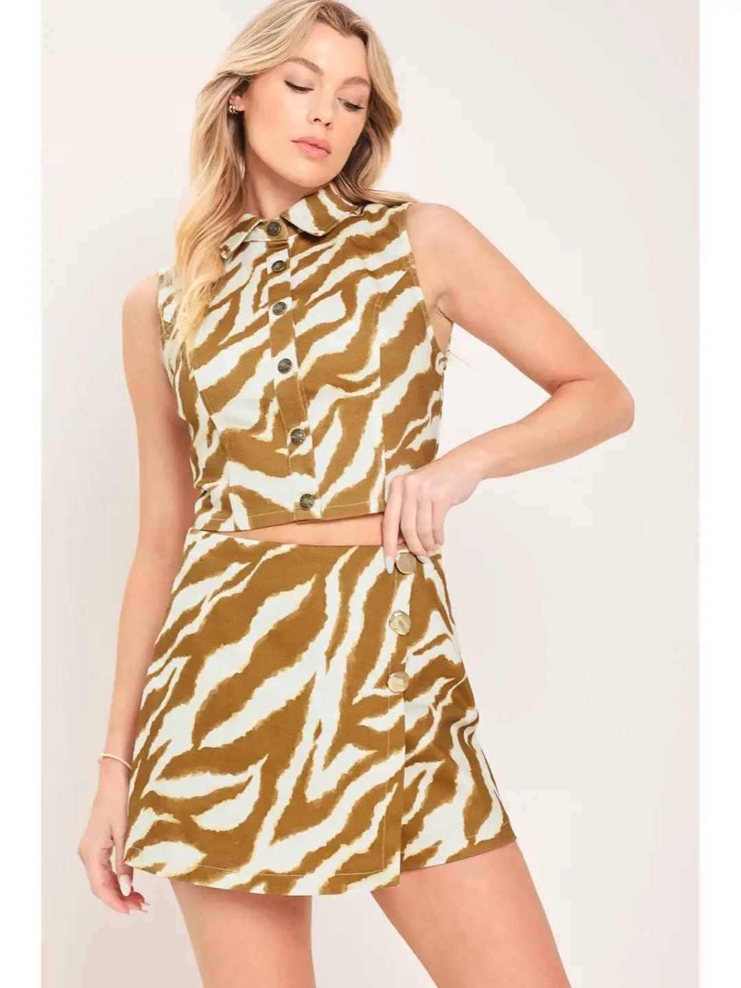 Lila Tiger Print Skort