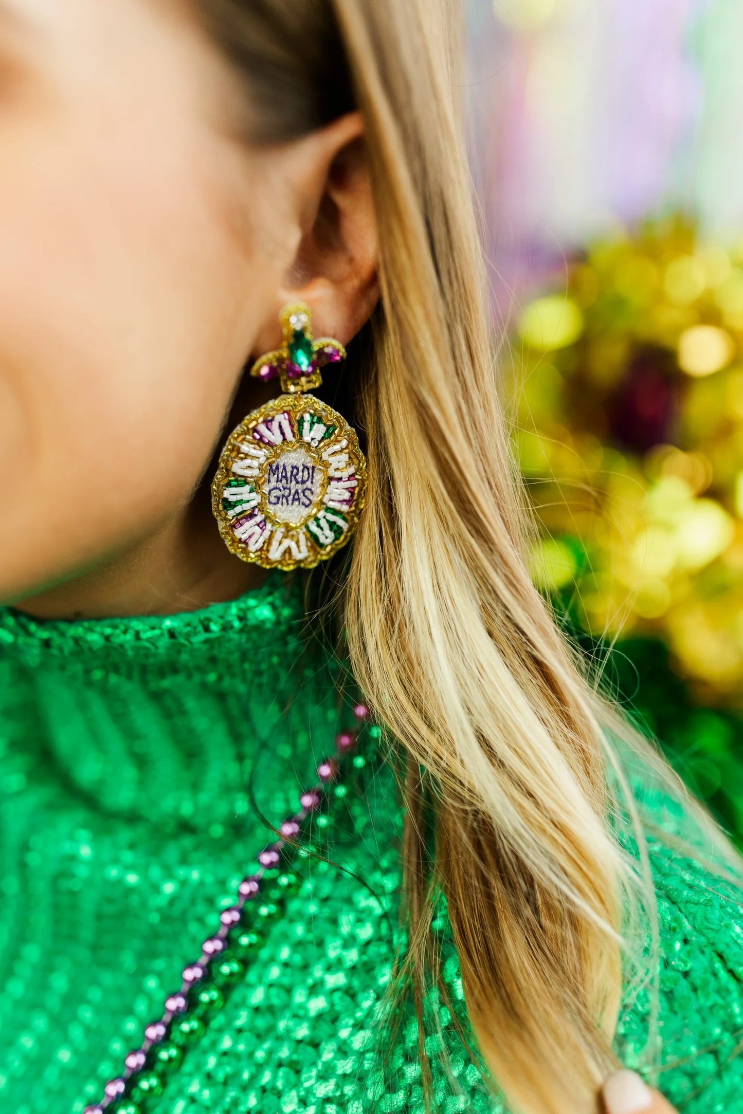 Beaded King Cake Drops