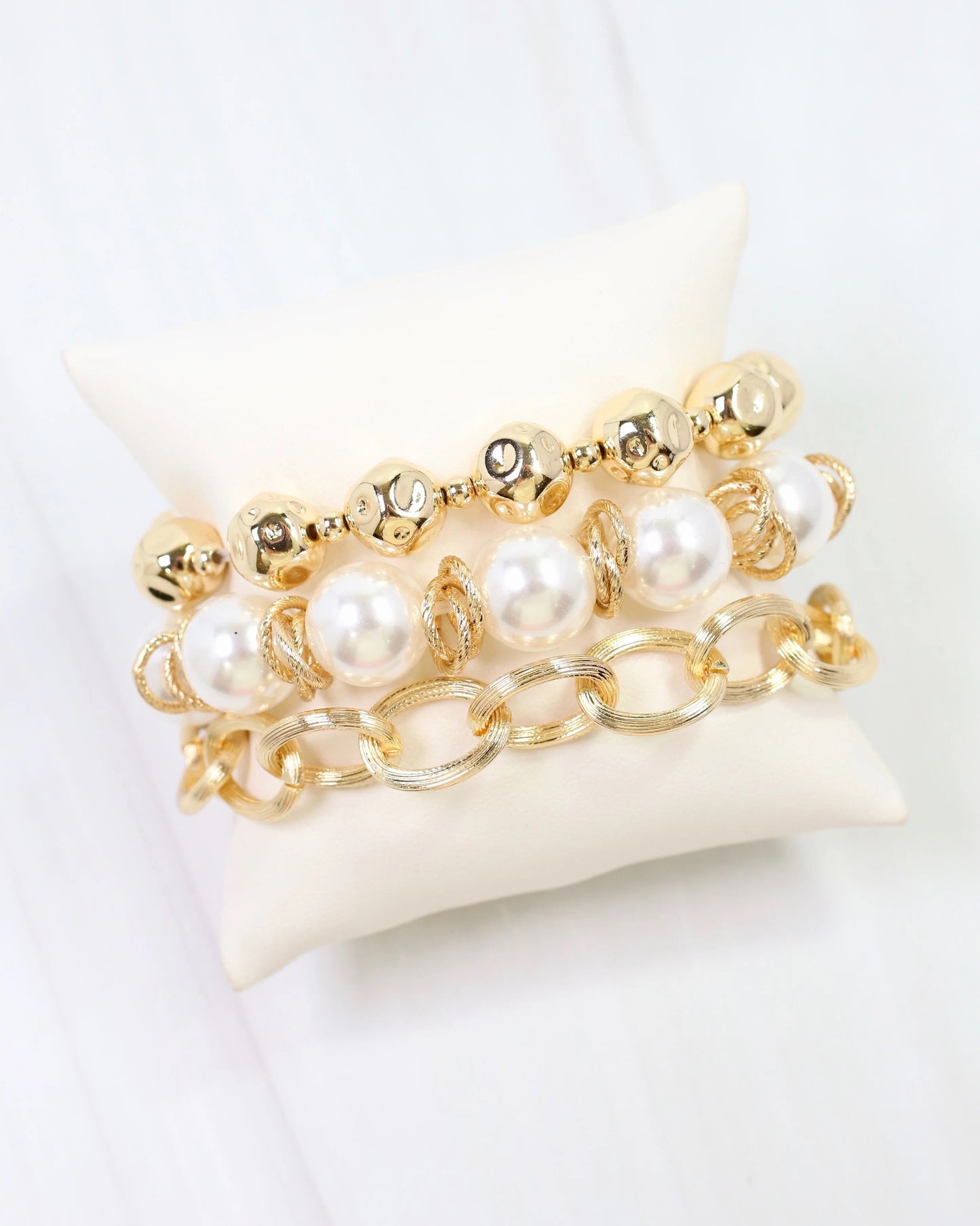 Zanesville Pearl Link Bracelet Set