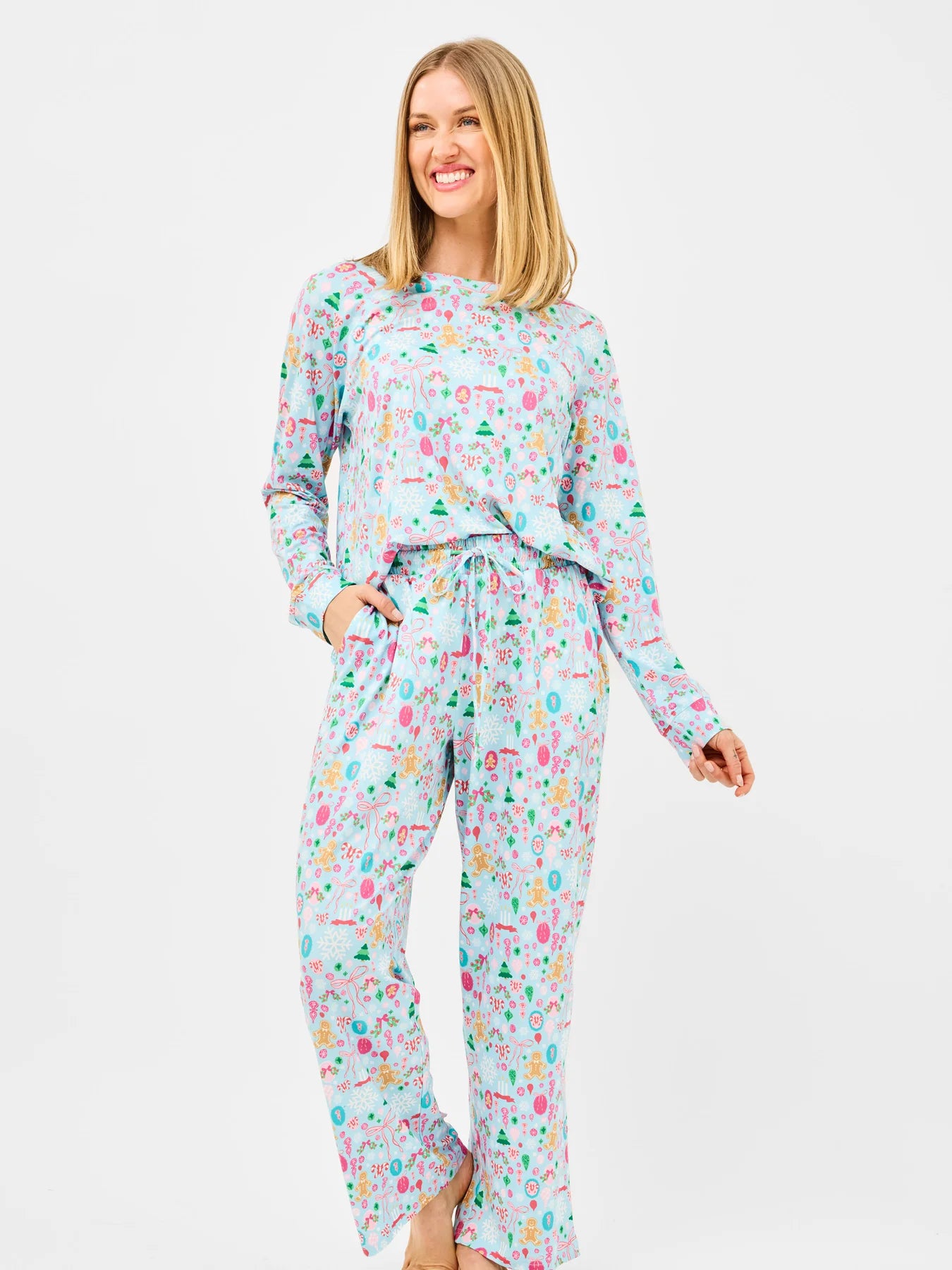 christmas pjs, holiday pjs, festive pajama set, girly pajama set, Christmas girly set
